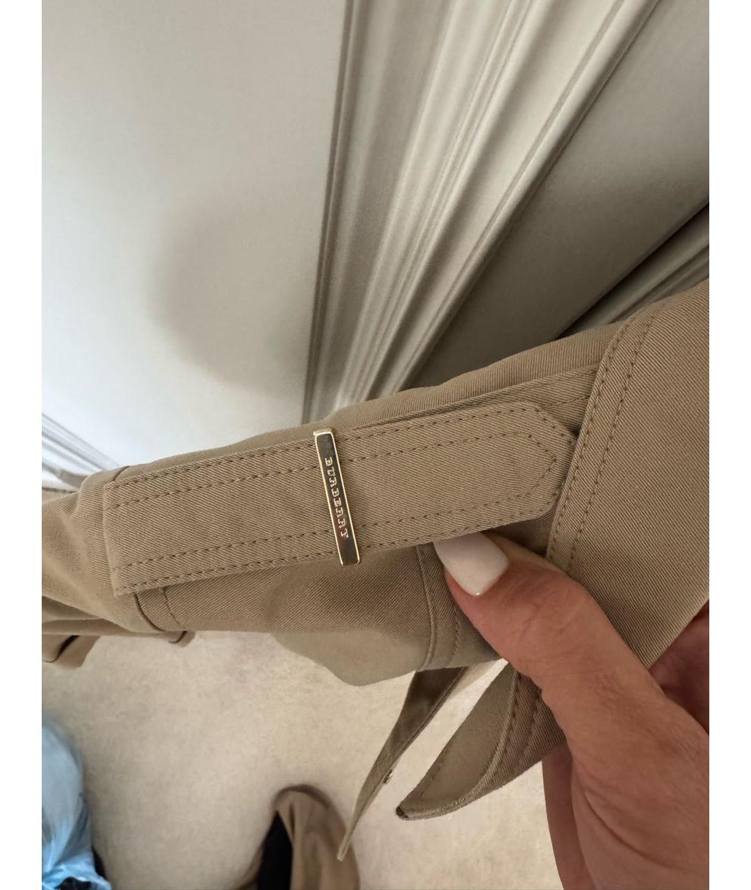 BURBERRY Бежевое хлопковое повседневное платье, фото 4