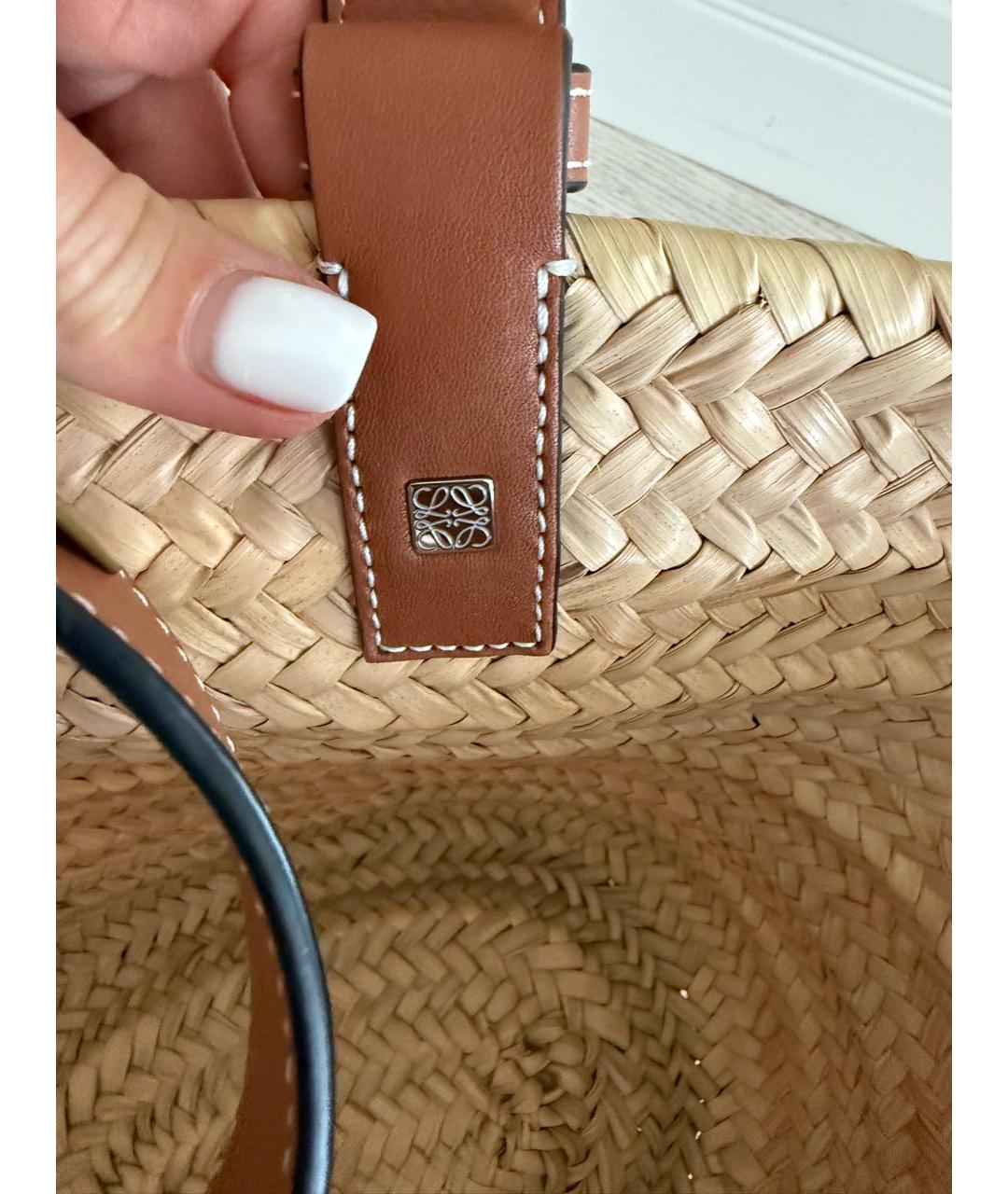 LOEWE Бежевая пляжная сумка, фото 6