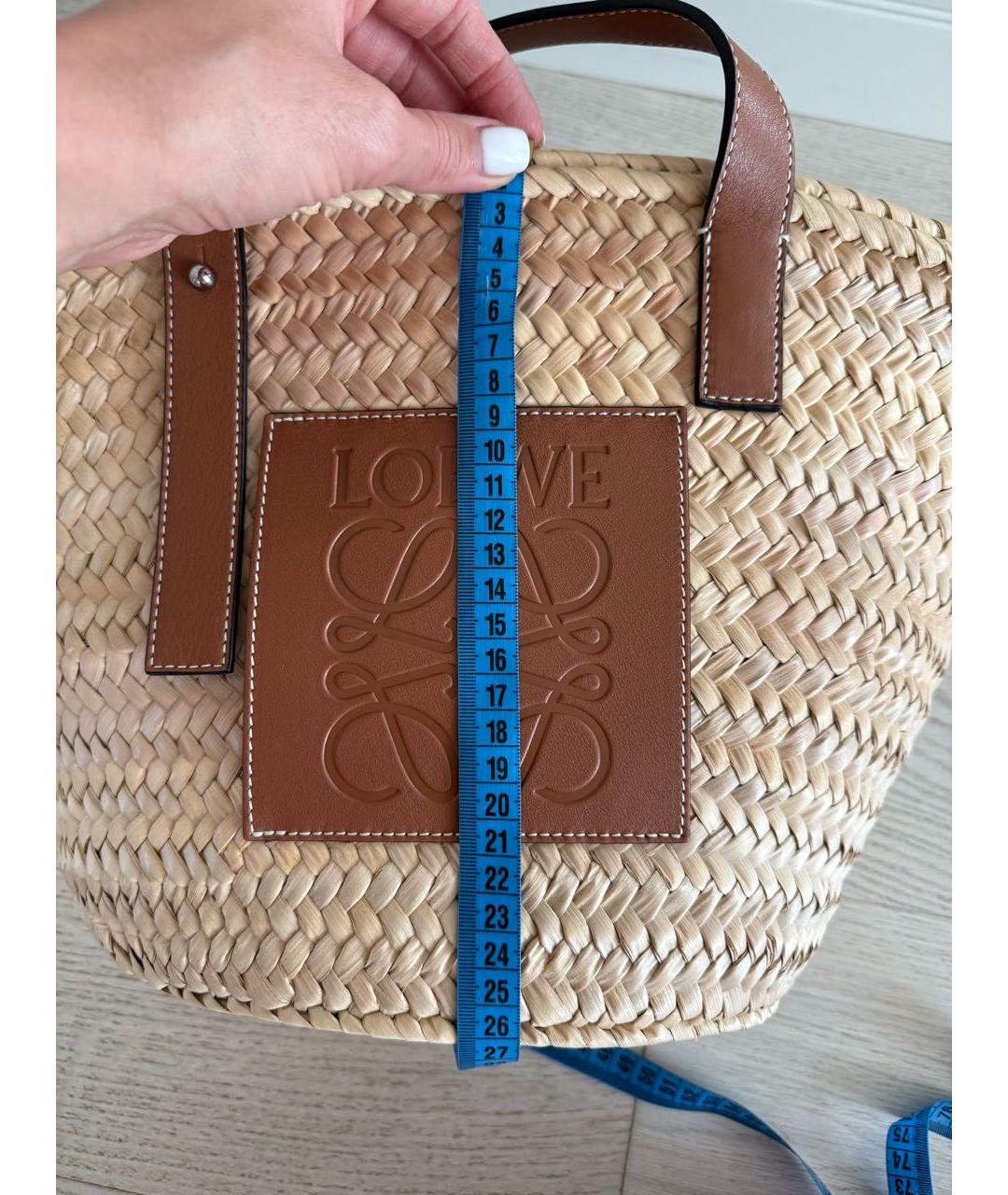LOEWE Бежевая пляжная сумка, фото 9