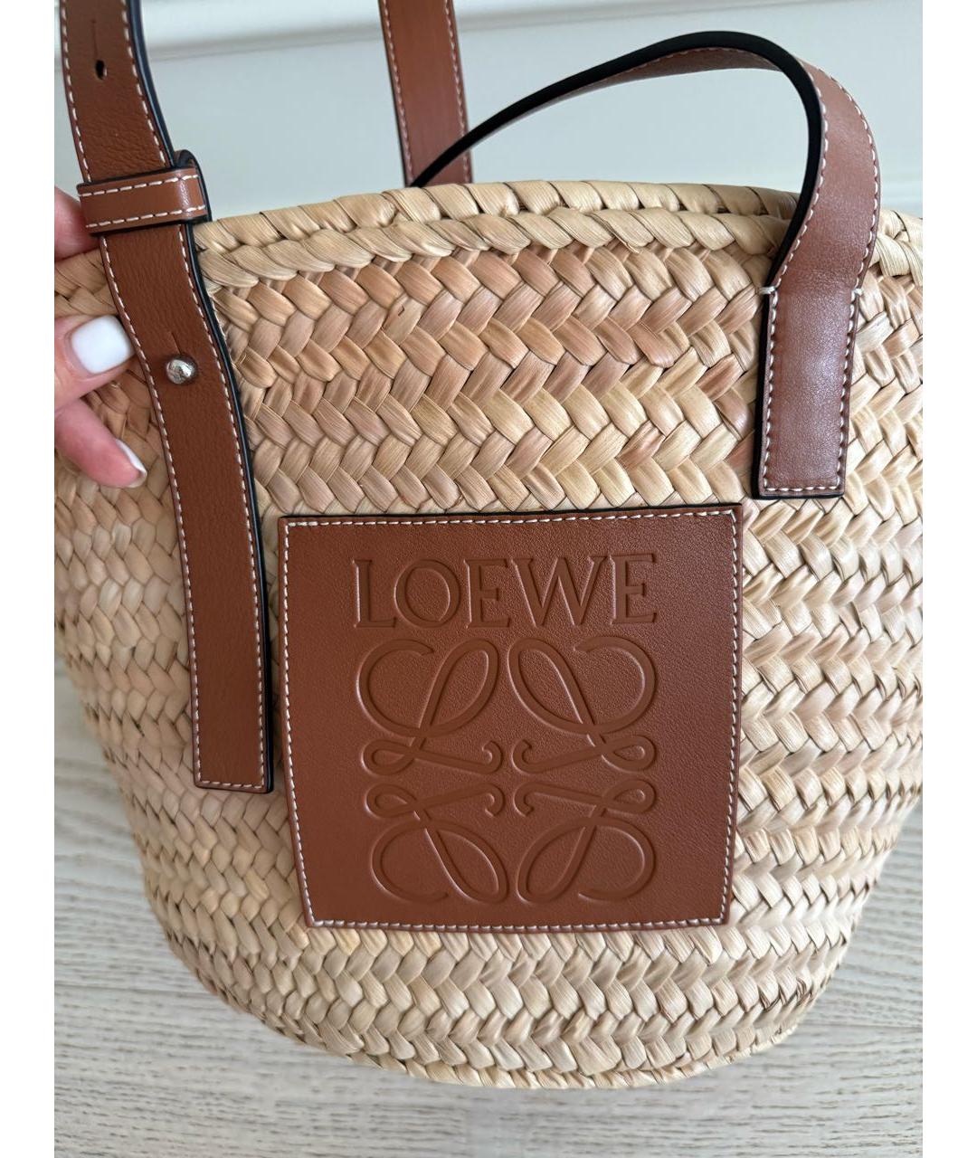 LOEWE Бежевая пляжная сумка, фото 3