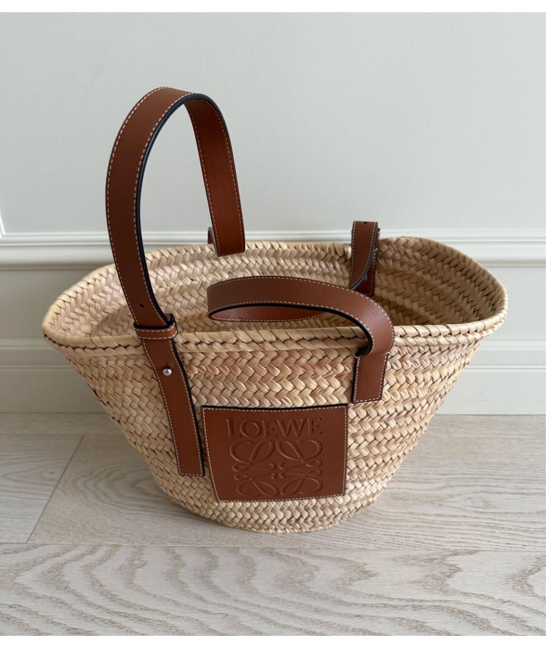LOEWE Бежевая пляжная сумка, фото 2