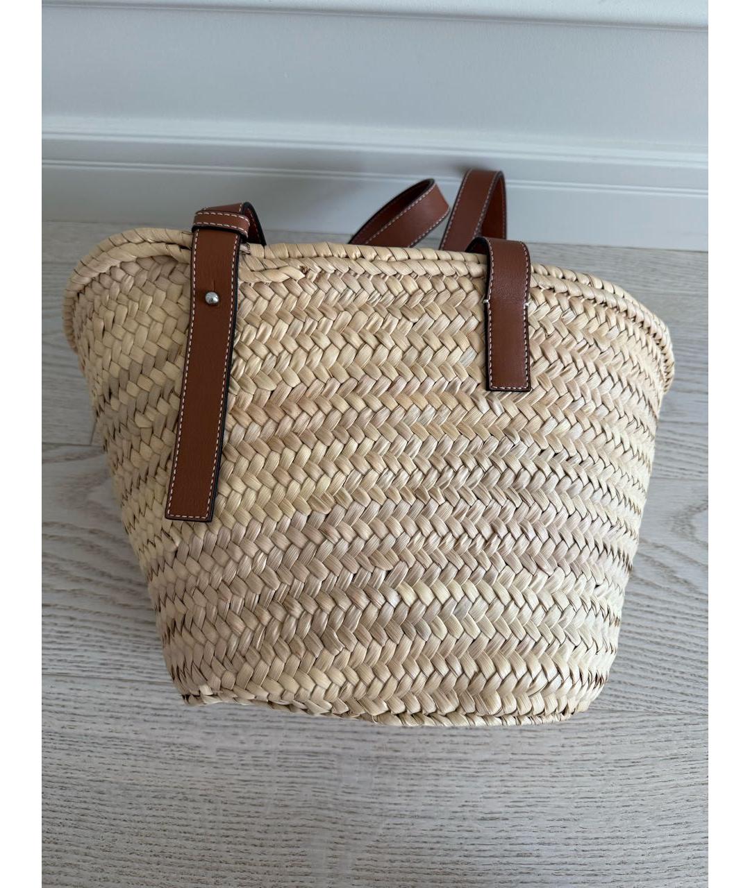 LOEWE Бежевая пляжная сумка, фото 4