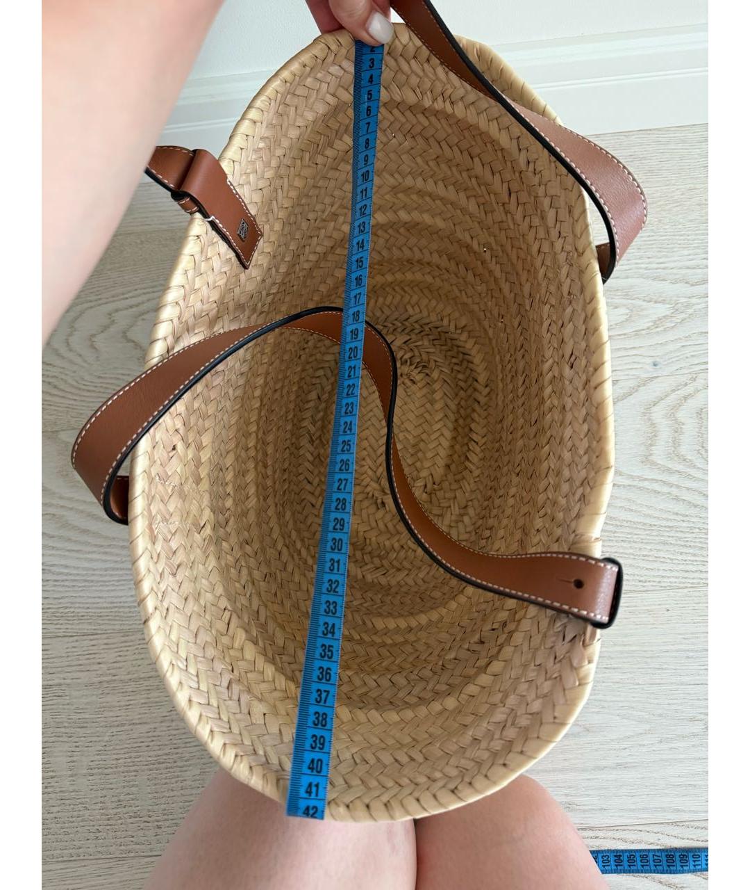 LOEWE Бежевая пляжная сумка, фото 8