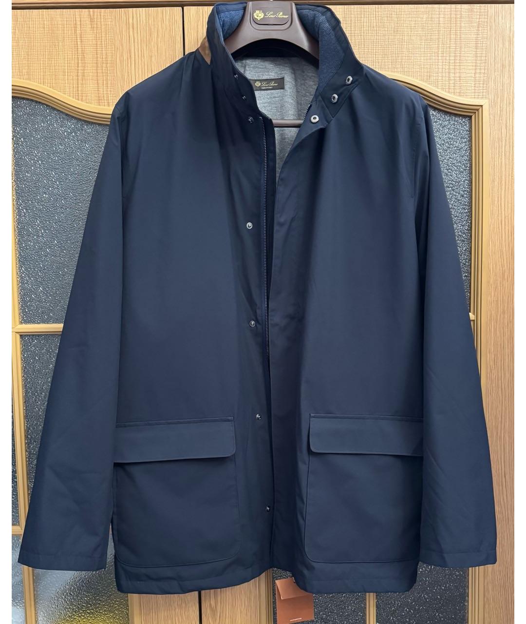 LORO PIANA Темно-синяя полиуретановая куртка, фото 9
