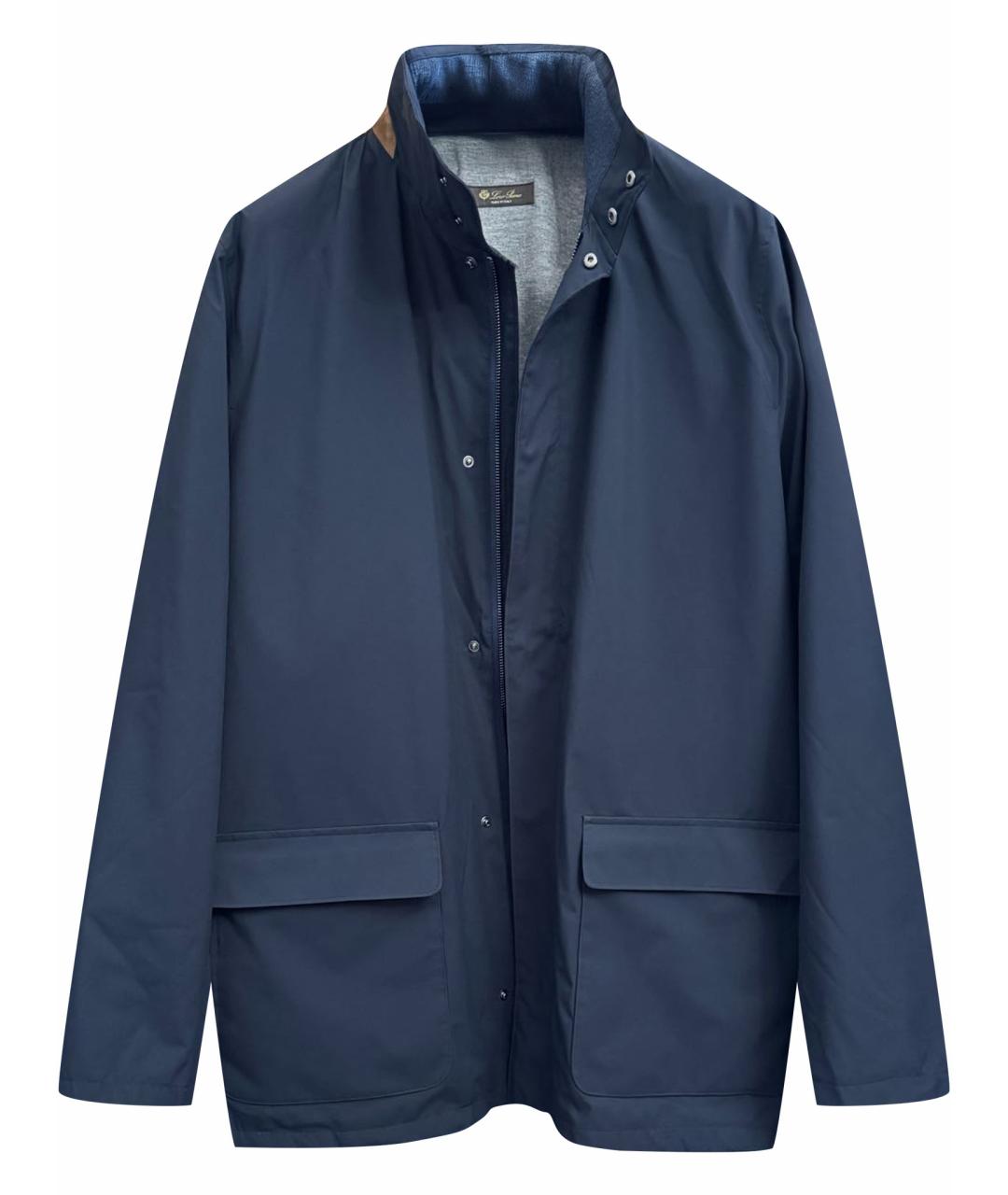 LORO PIANA Темно-синяя полиуретановая куртка, фото 1