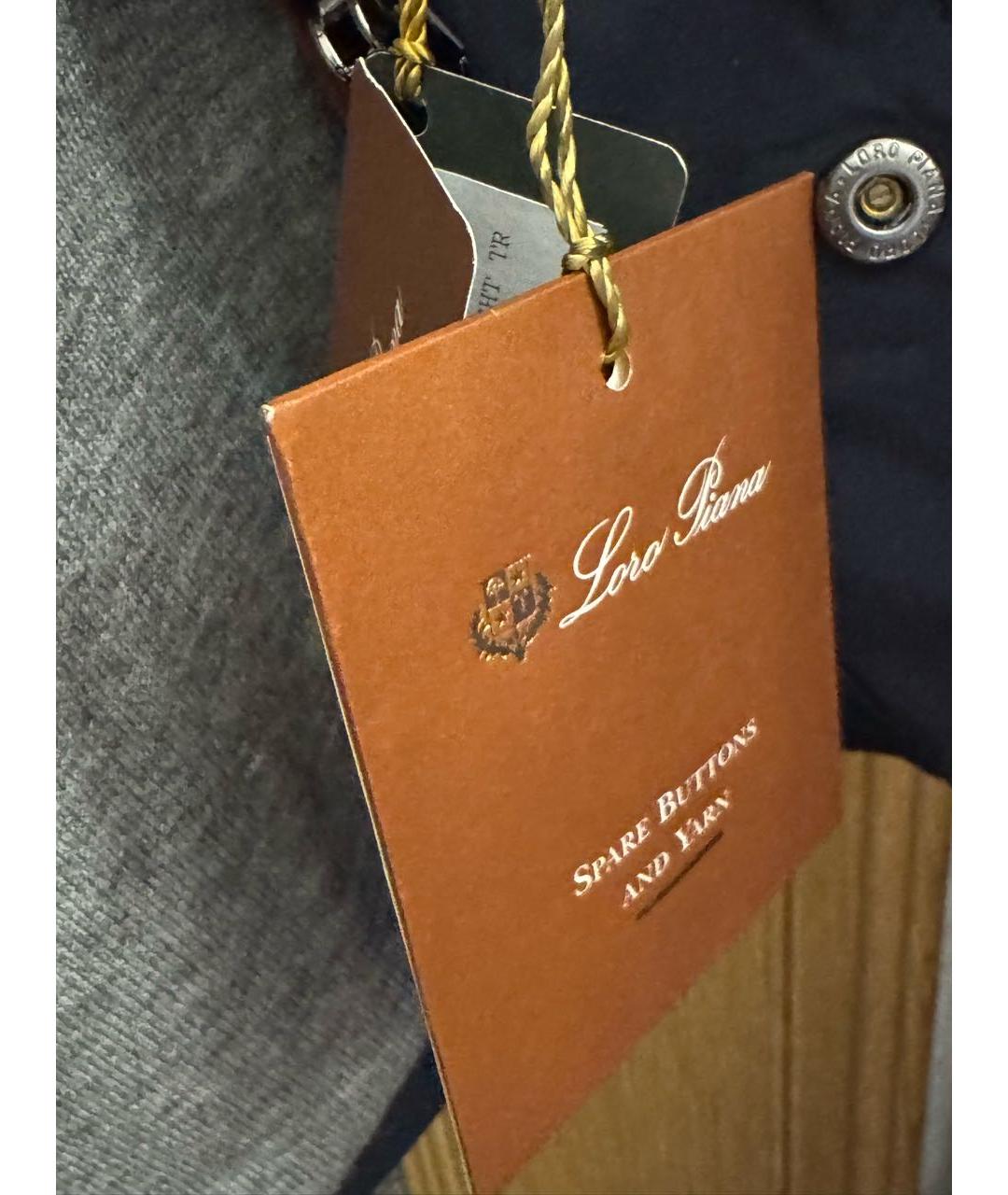 LORO PIANA Темно-синяя полиуретановая куртка, фото 7