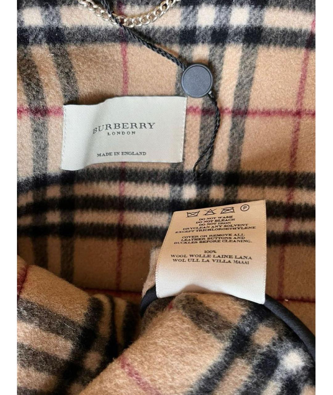 BURBERRY Хаки шерстяное пальто, фото 4
