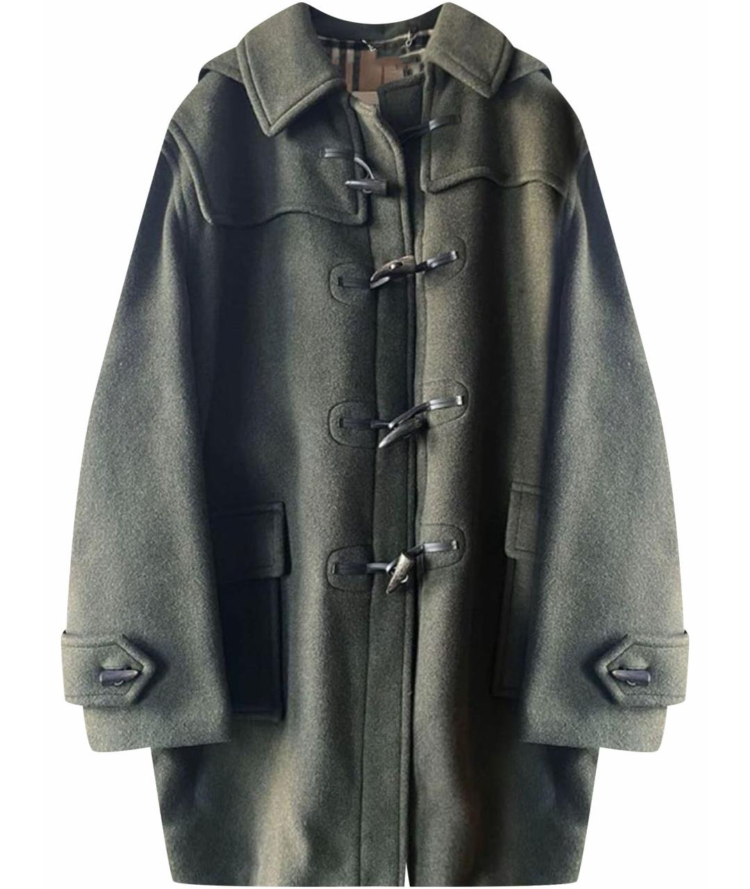 BURBERRY Хаки шерстяное пальто, фото 1