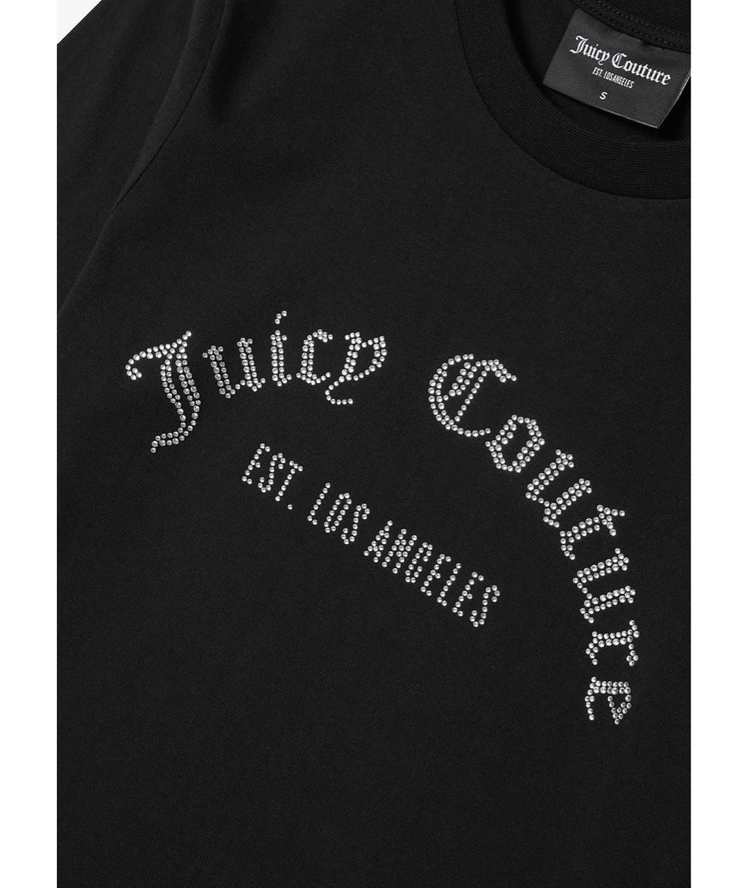 JUICY COUTURE Черная хлопковая футболка, фото 3