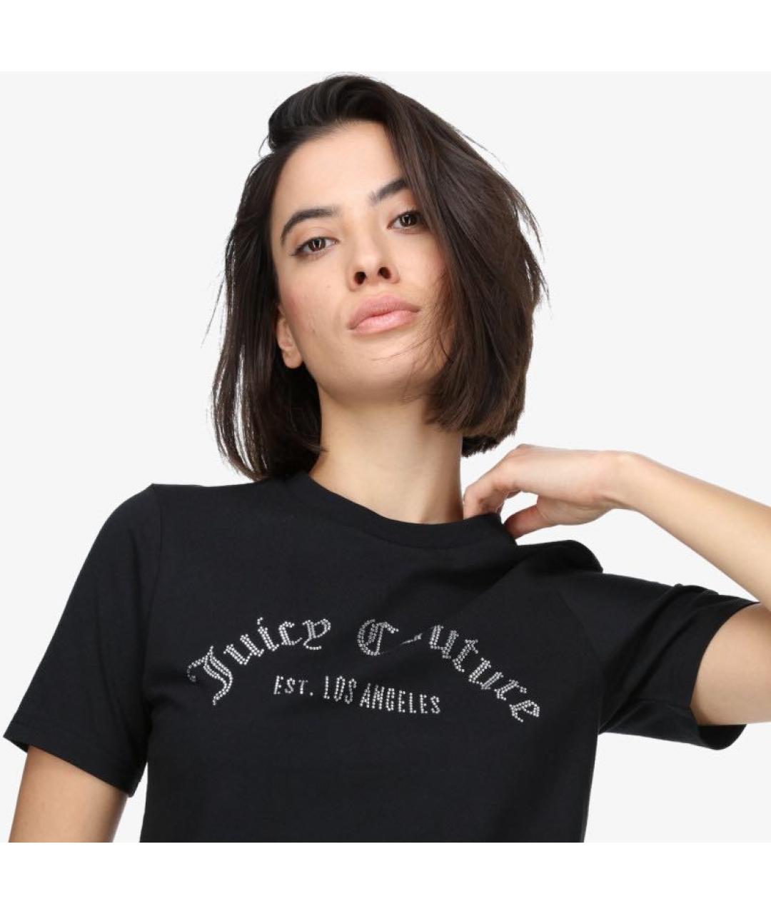 JUICY COUTURE Черная хлопковая футболка, фото 5