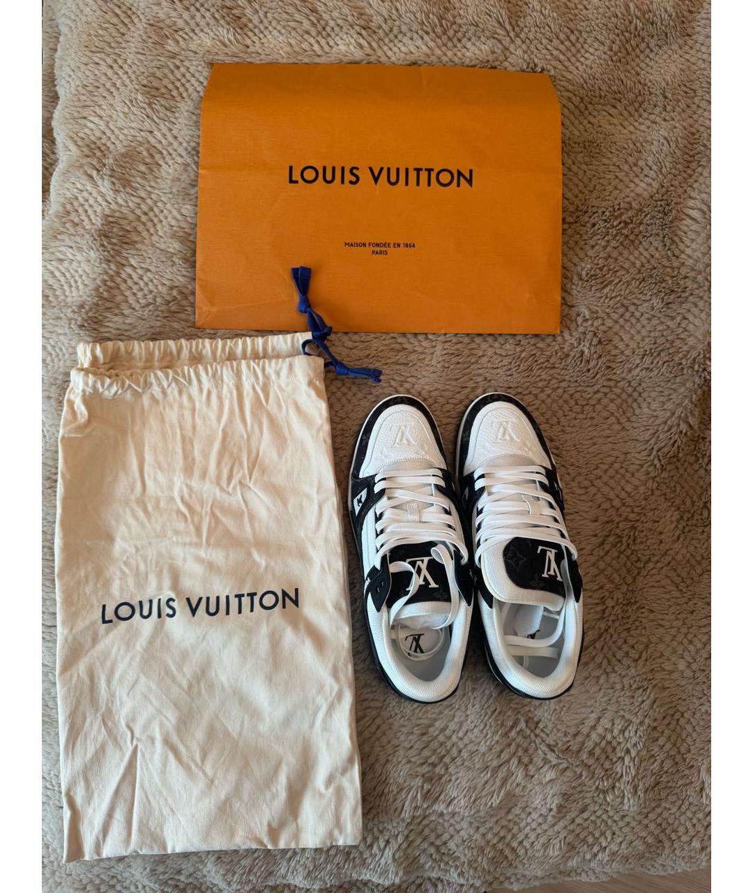 LOUIS VUITTON Черные кожаные высокие кроссовки / кеды, фото 3
