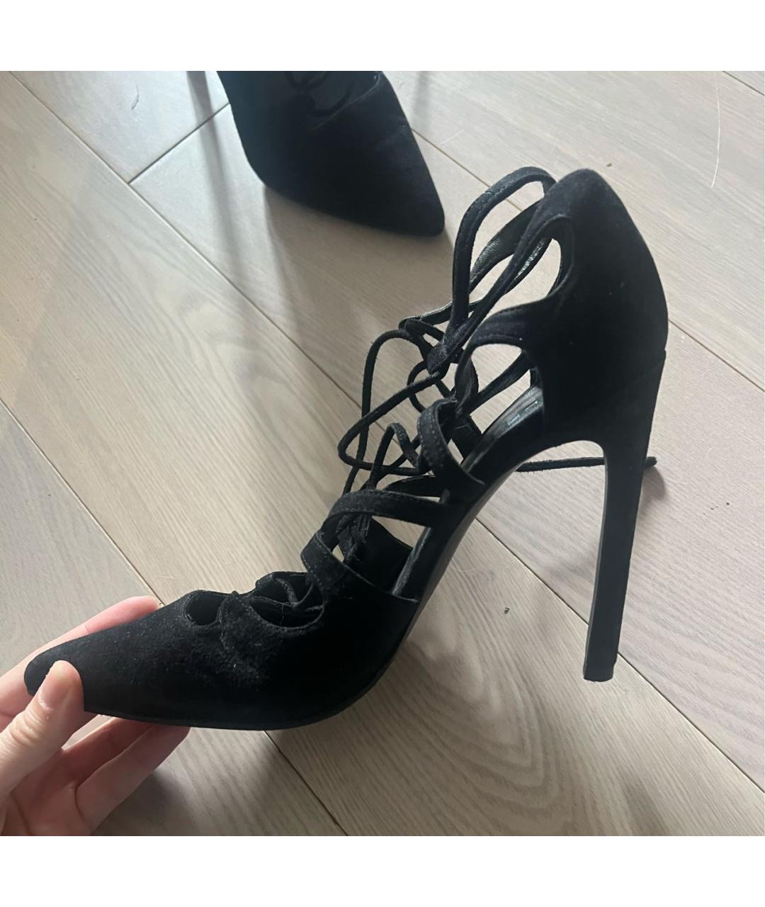 STUART WEITZMAN Черные замшевые туфли, фото 2