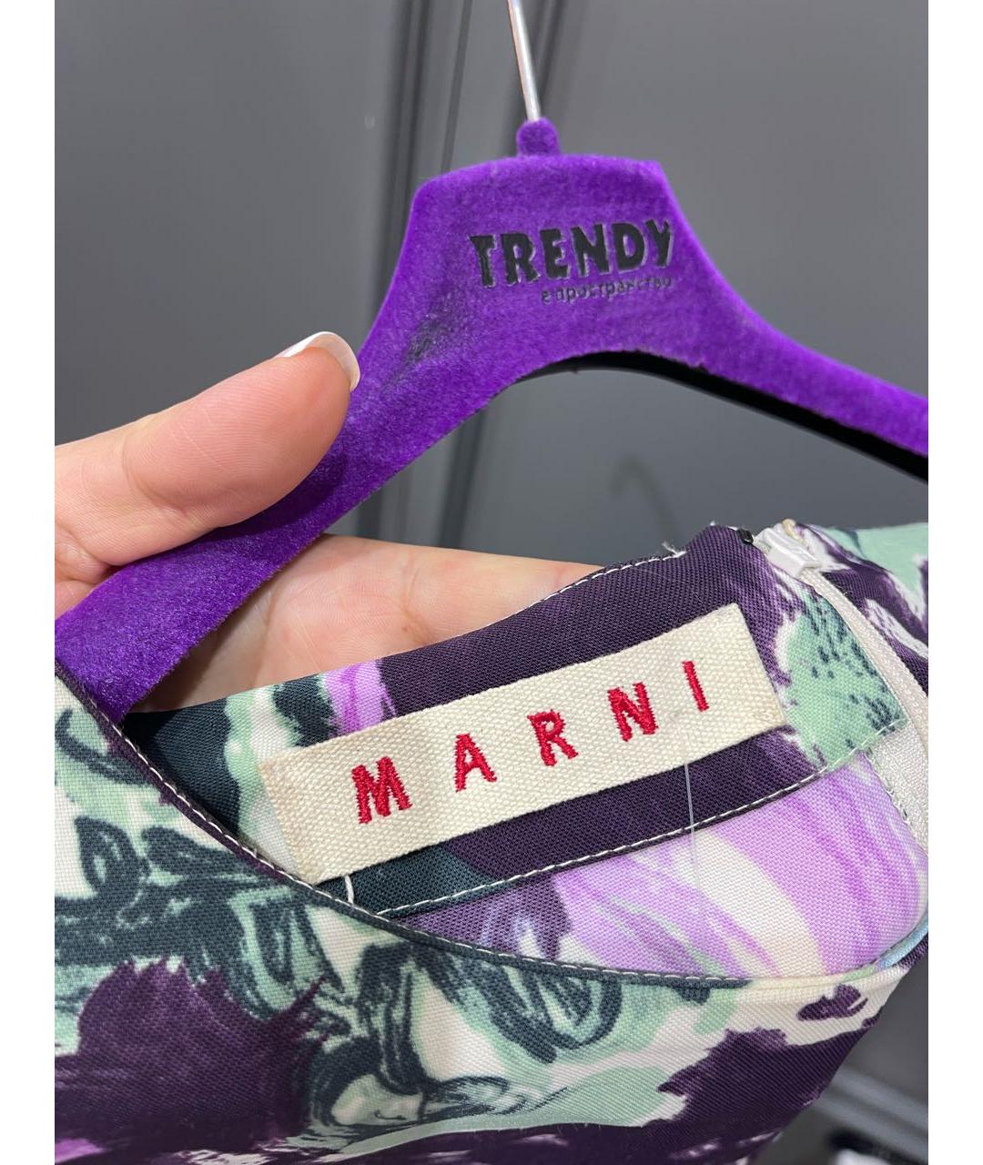 MARNI Мульти полиэстеровое повседневное платье, фото 3