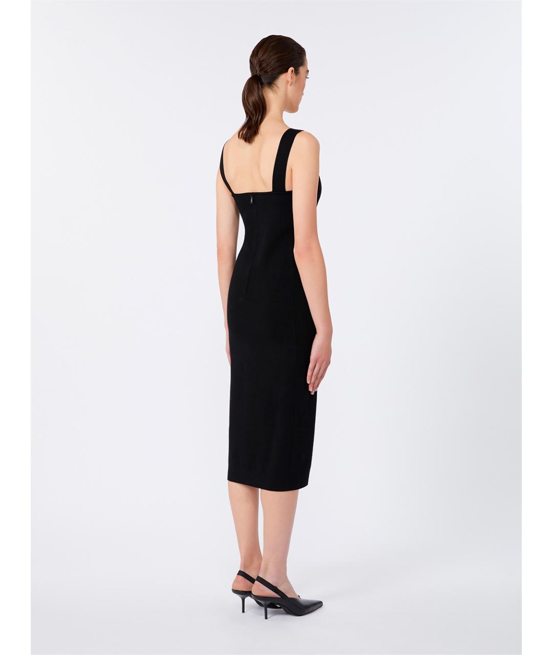 MAX MARA Черное вискозное повседневное платье, фото 3