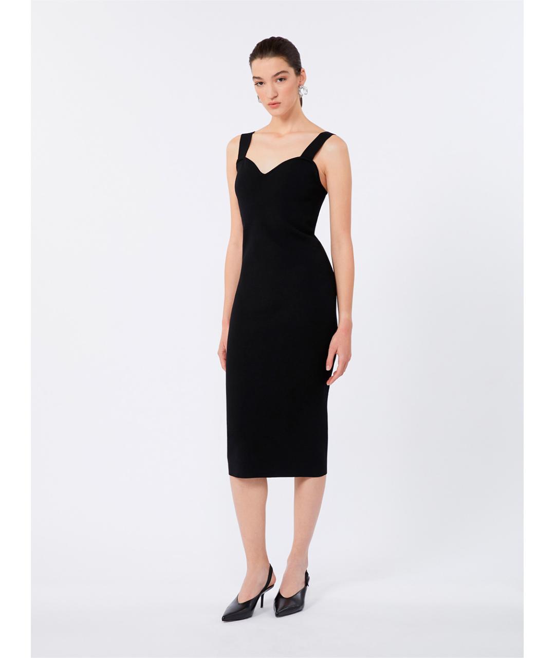 MAX MARA Черное вискозное повседневное платье, фото 2
