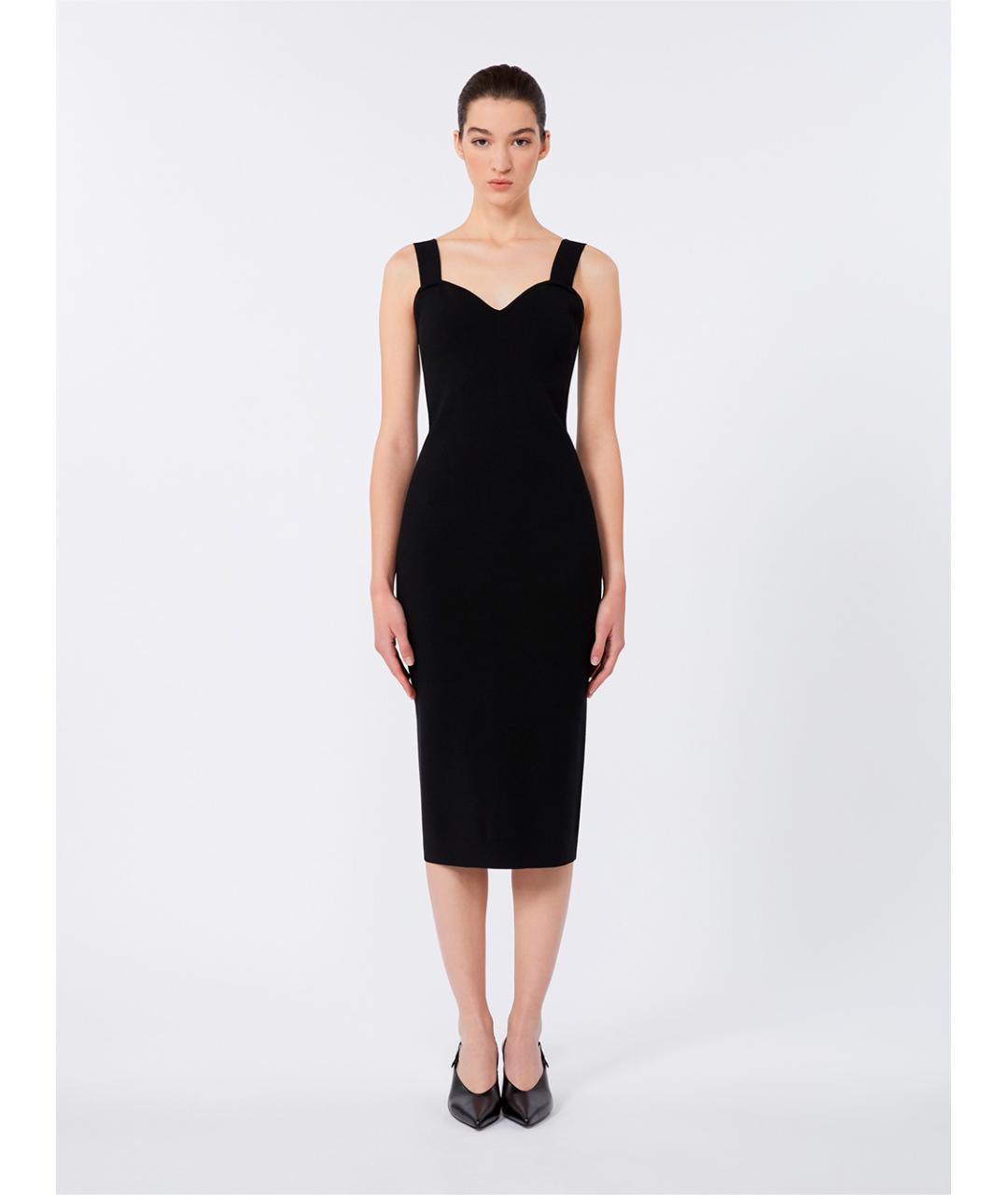 MAX MARA Черное вискозное повседневное платье, фото 4