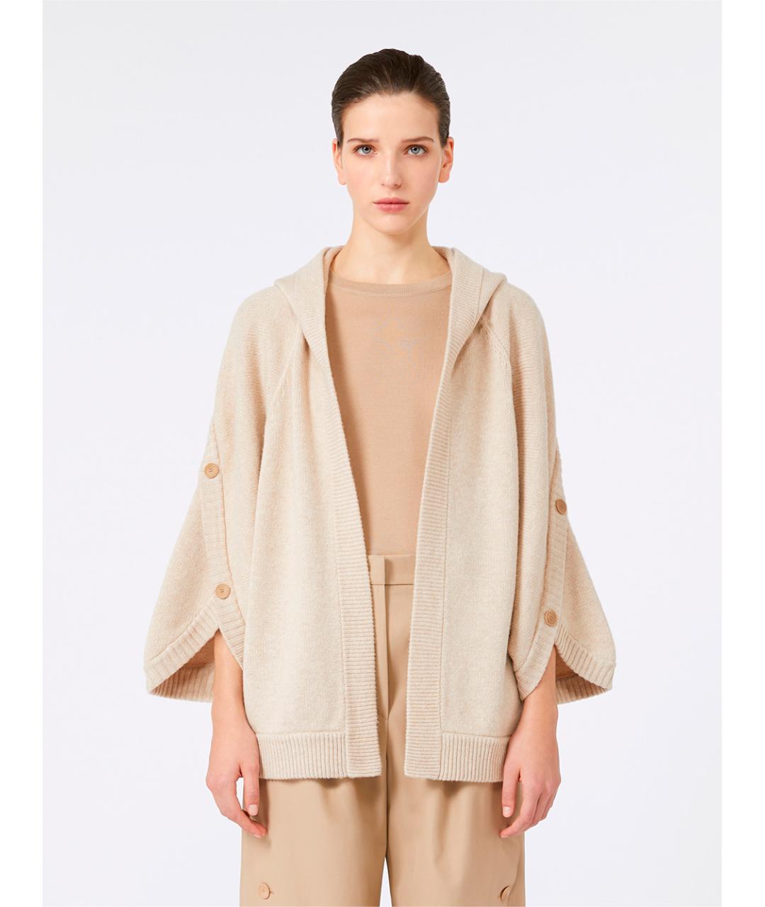 MAX MARA Бежевый шерстяной кардиган, фото 2