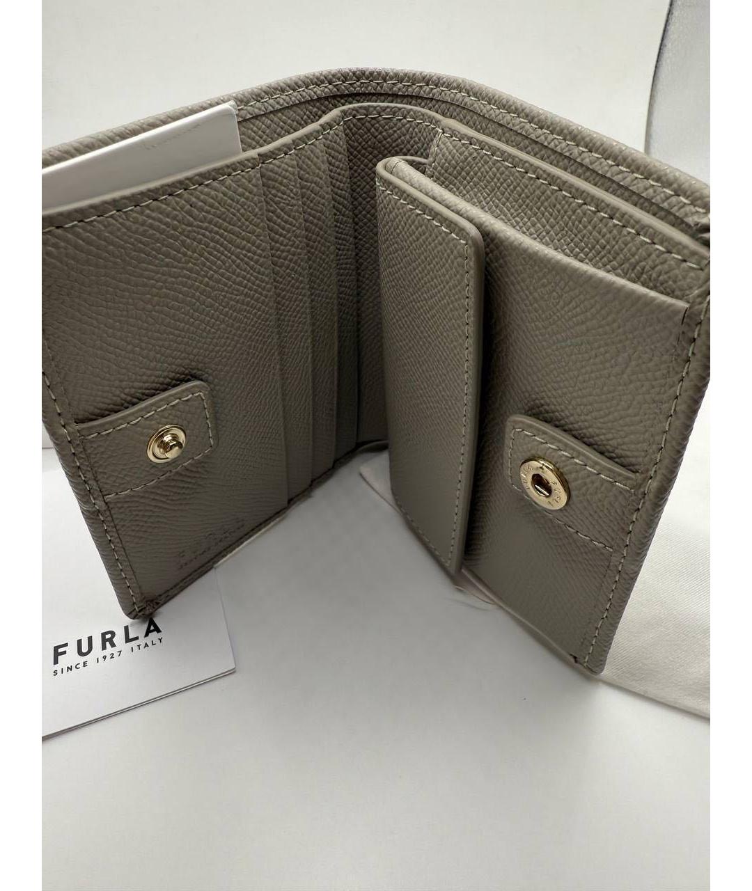 FURLA Серый кожаный кошелек, фото 3
