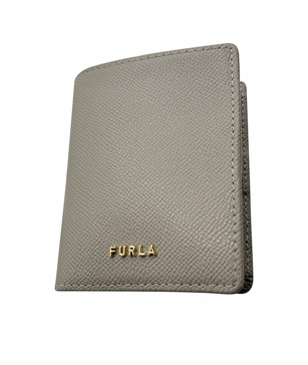 FURLA Серый кожаный кошелек, фото 6