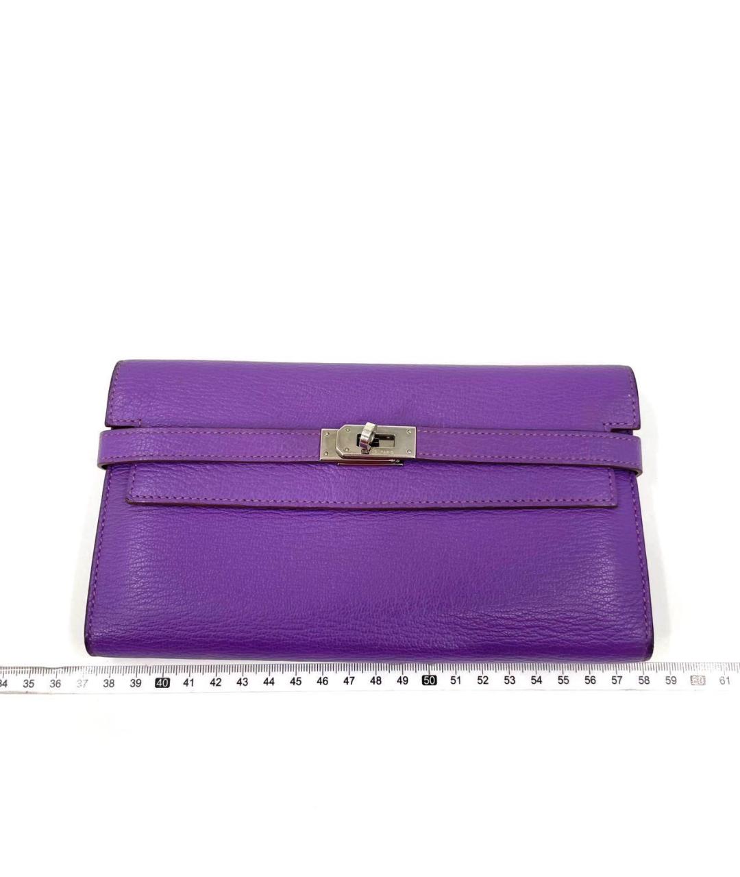 HERMES Фиолетовый кошелек, фото 8