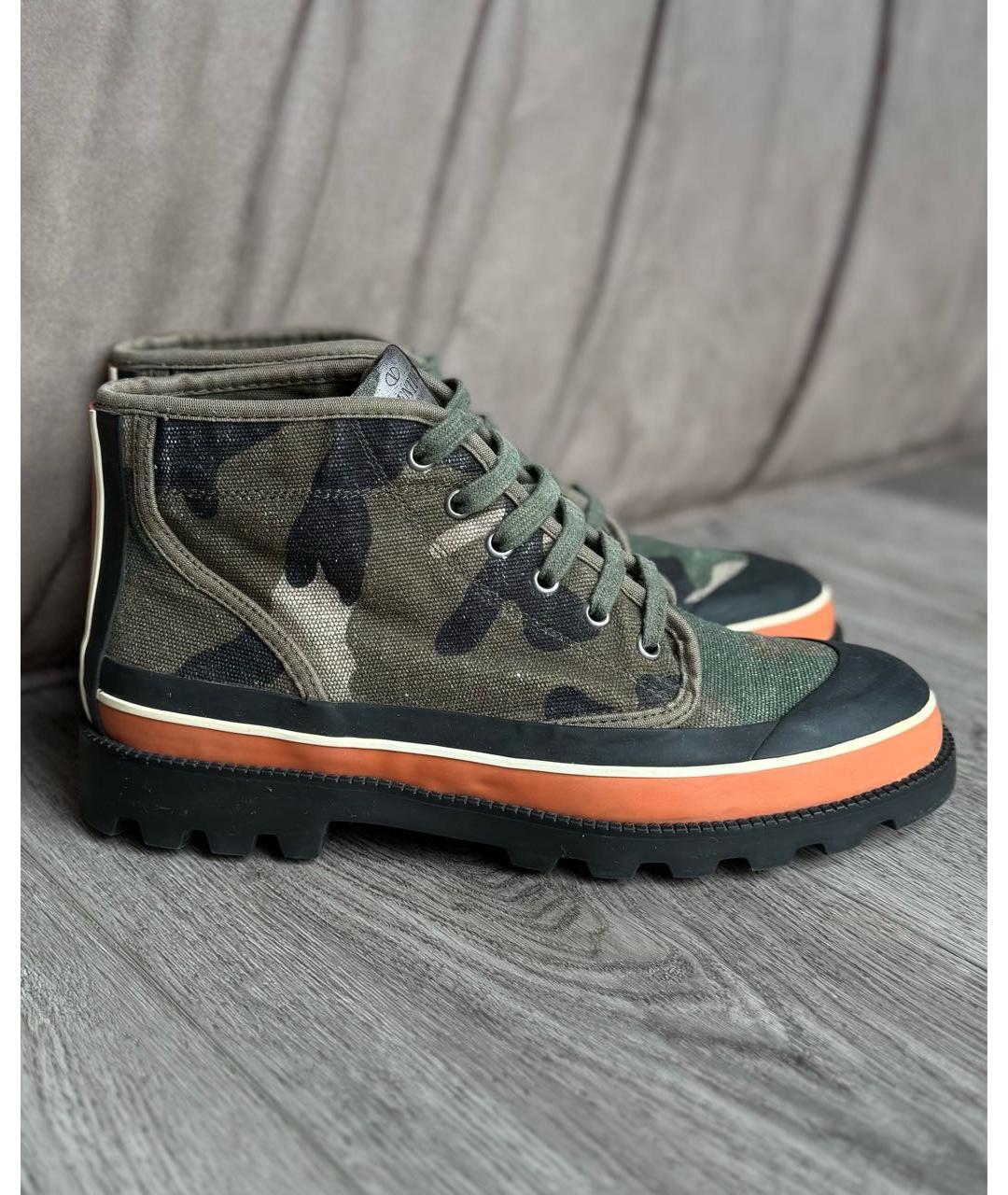 VALENTINO Хаки текстильные ботинки, фото 3