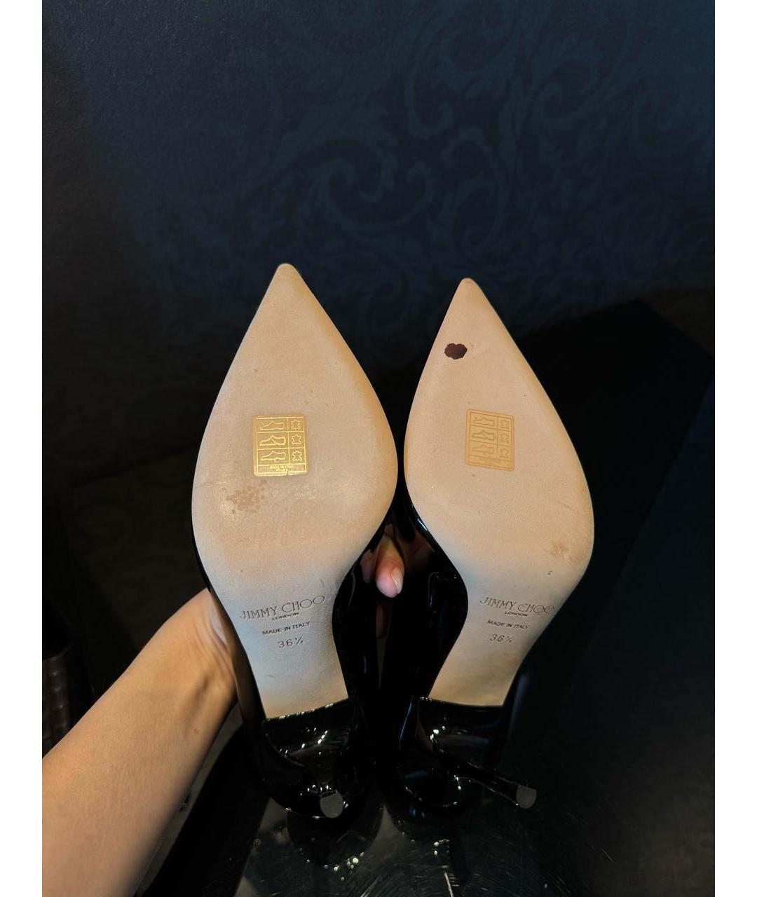 JIMMY CHOO Черные туфли из лакированной кожи, фото 6