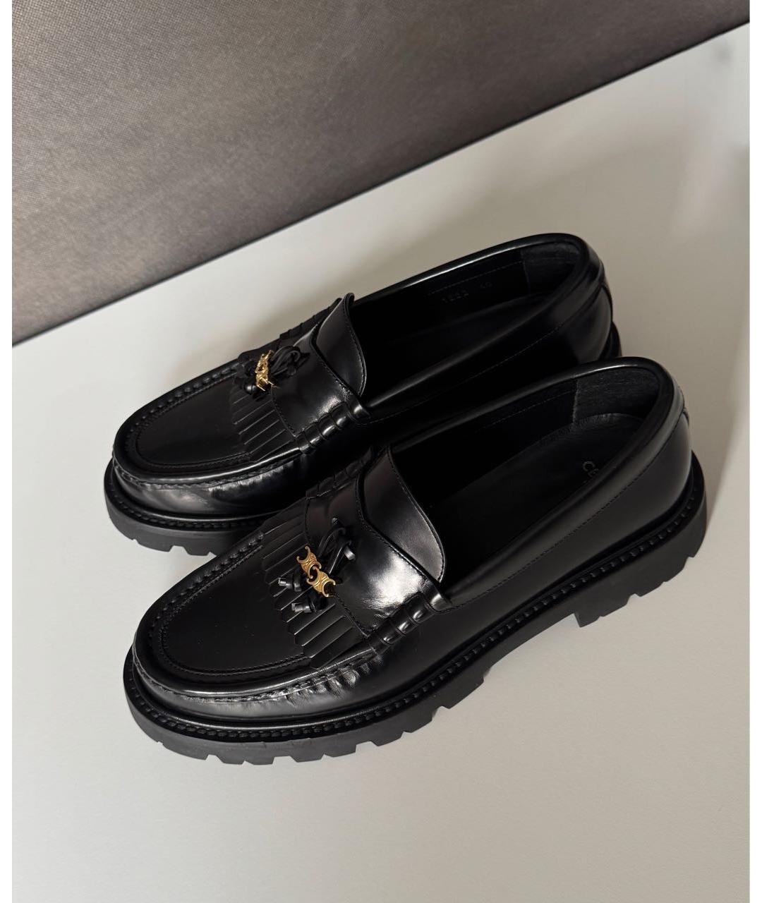 CELINE Черные кожаные лоферы, фото 8