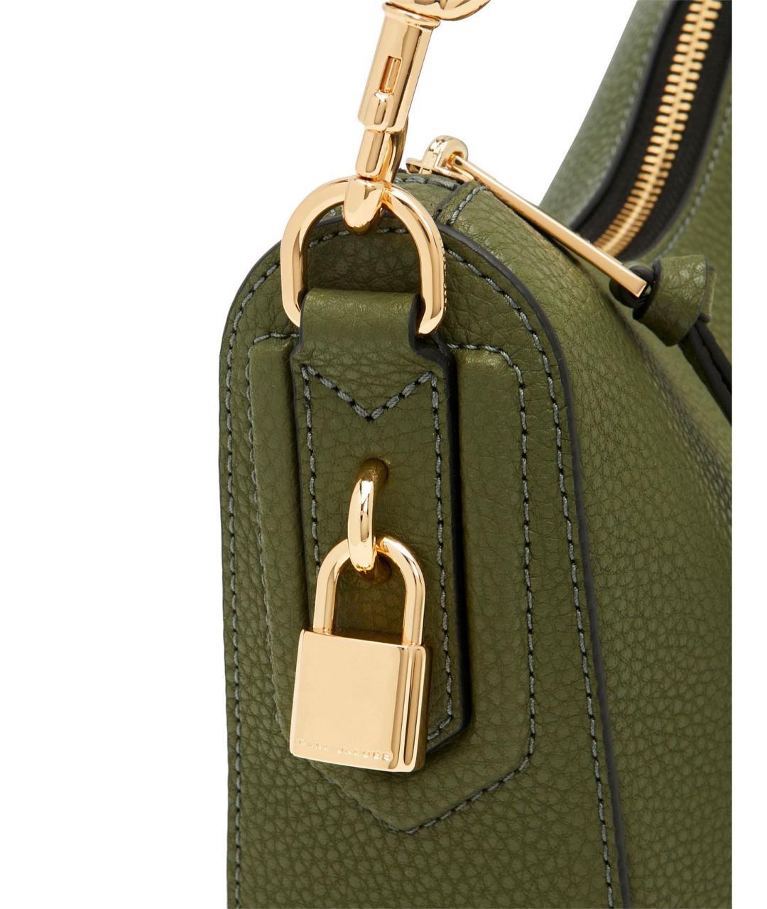 MARC JACOBS Хаки кожаная сумка с короткими ручками, фото 5