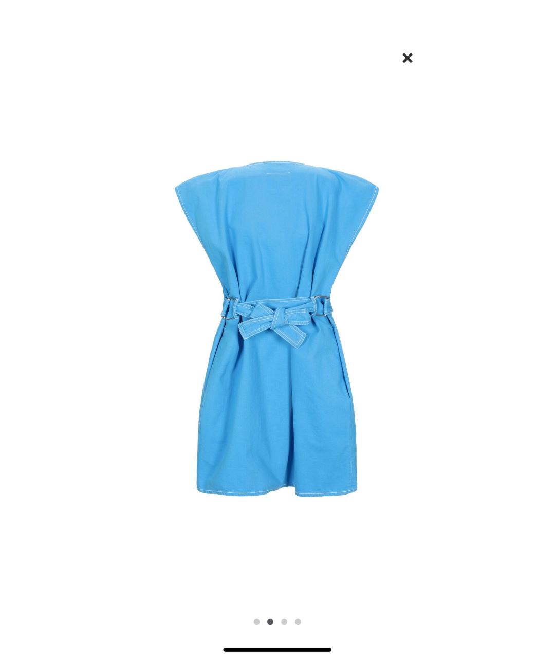 MM6 MAISON MARGIELA Голубое хлопковое повседневное платье, фото 4