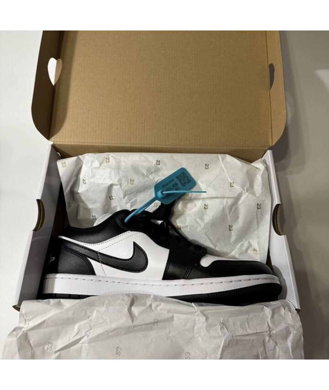 NIKE Черные кожаные низкие кроссовки / кеды, фото 4