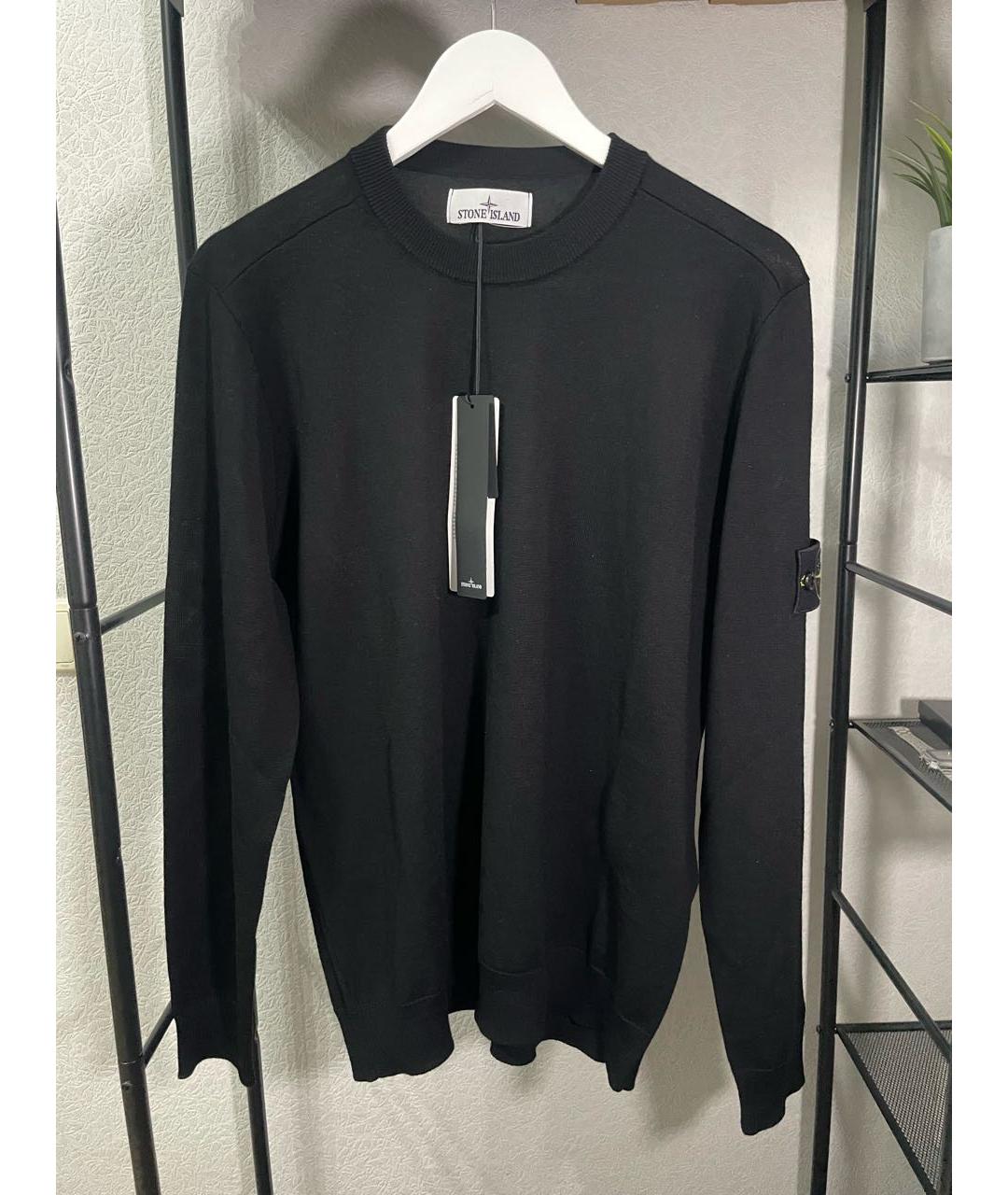 STONE ISLAND Черный хлопковый джемпер / свитер, фото 5