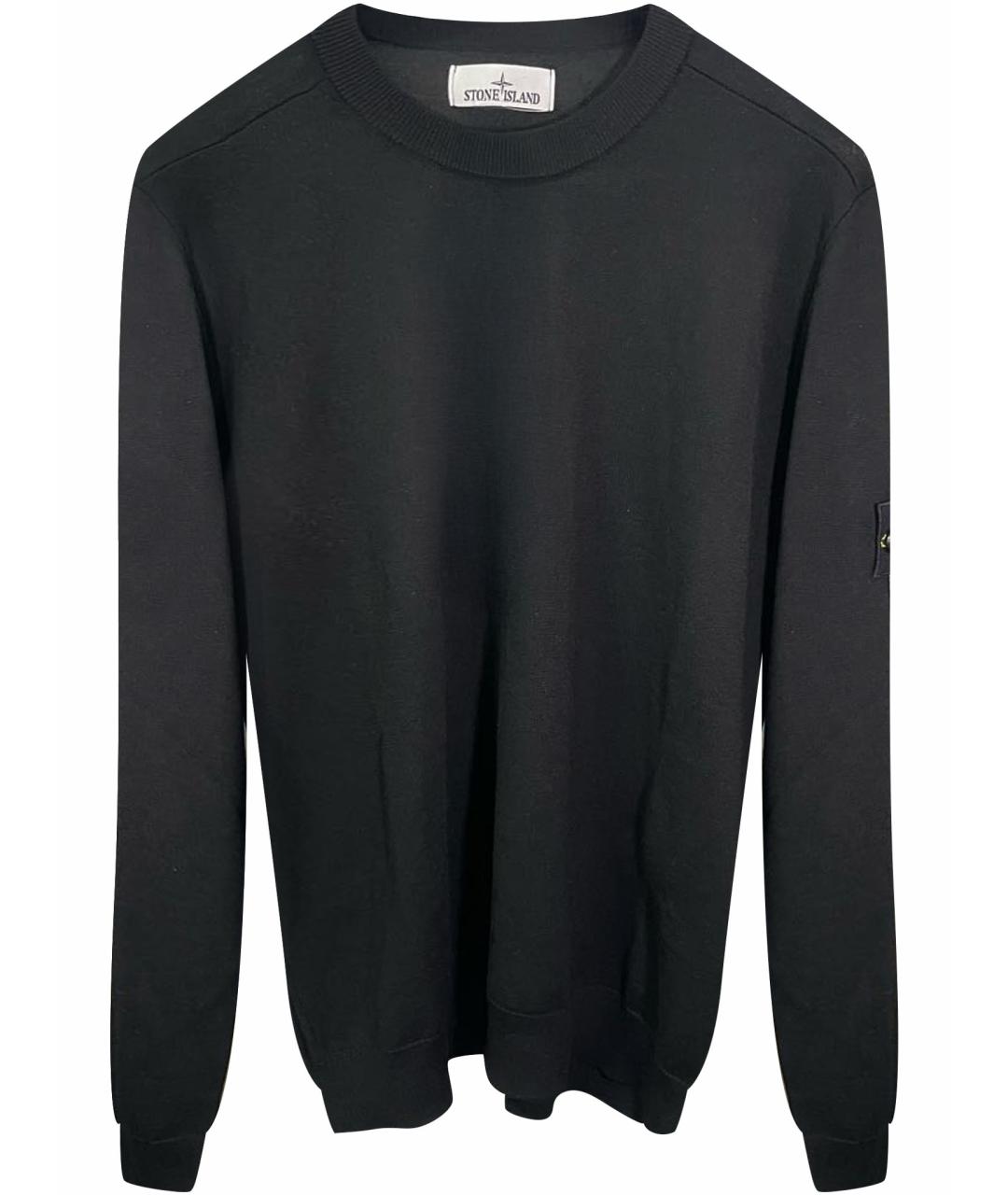 STONE ISLAND Черный хлопковый джемпер / свитер, фото 1