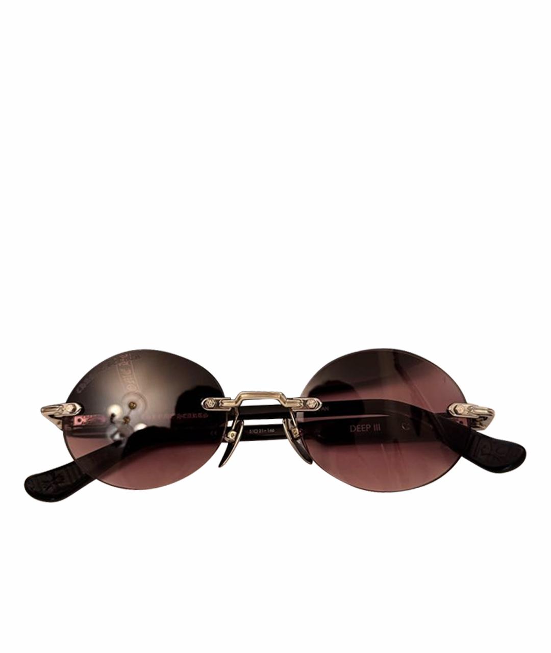 CHROME HEARTS Черные металлические солнцезащитные очки, фото 1