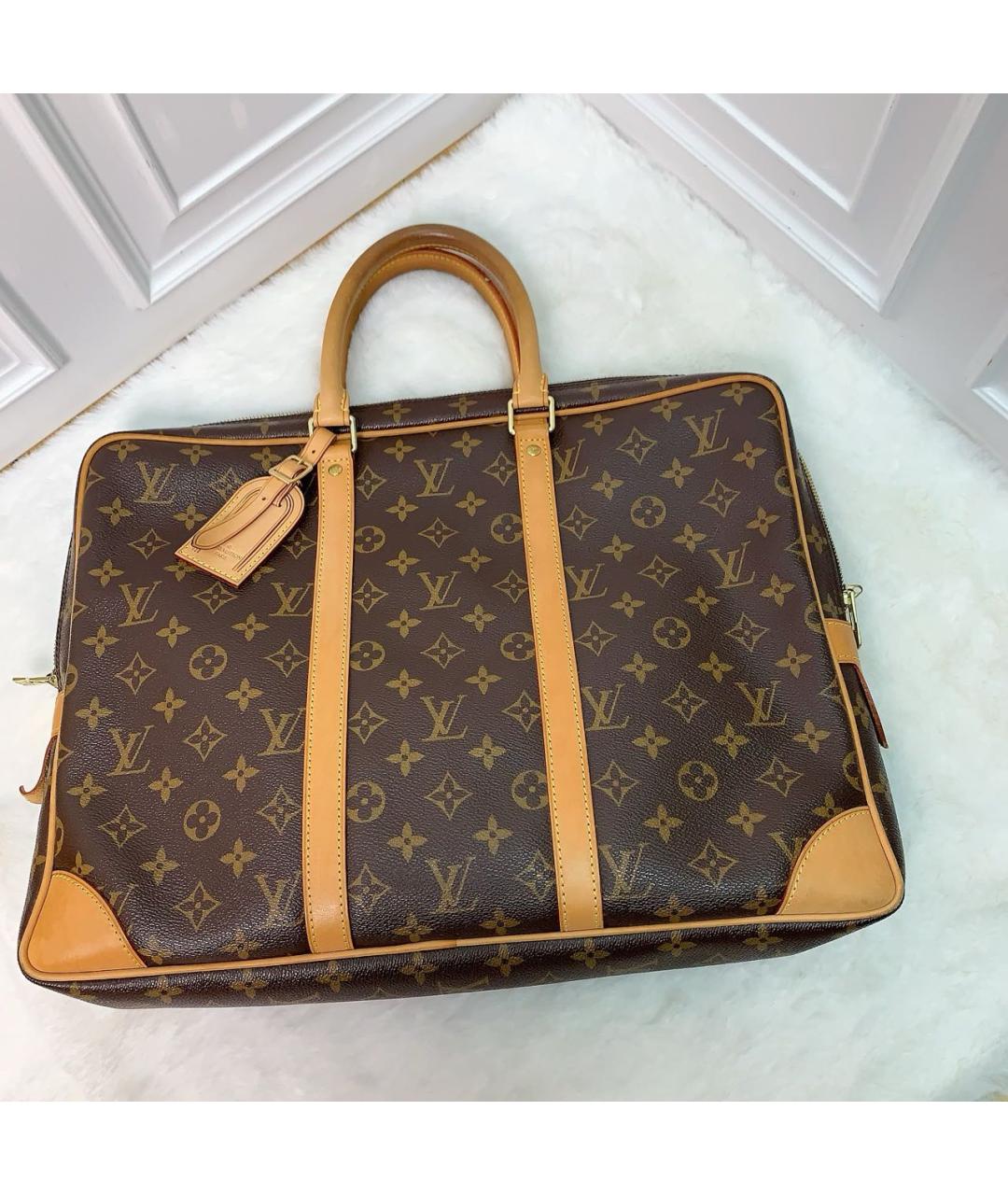 LOUIS VUITTON Коричневый портфель, фото 6