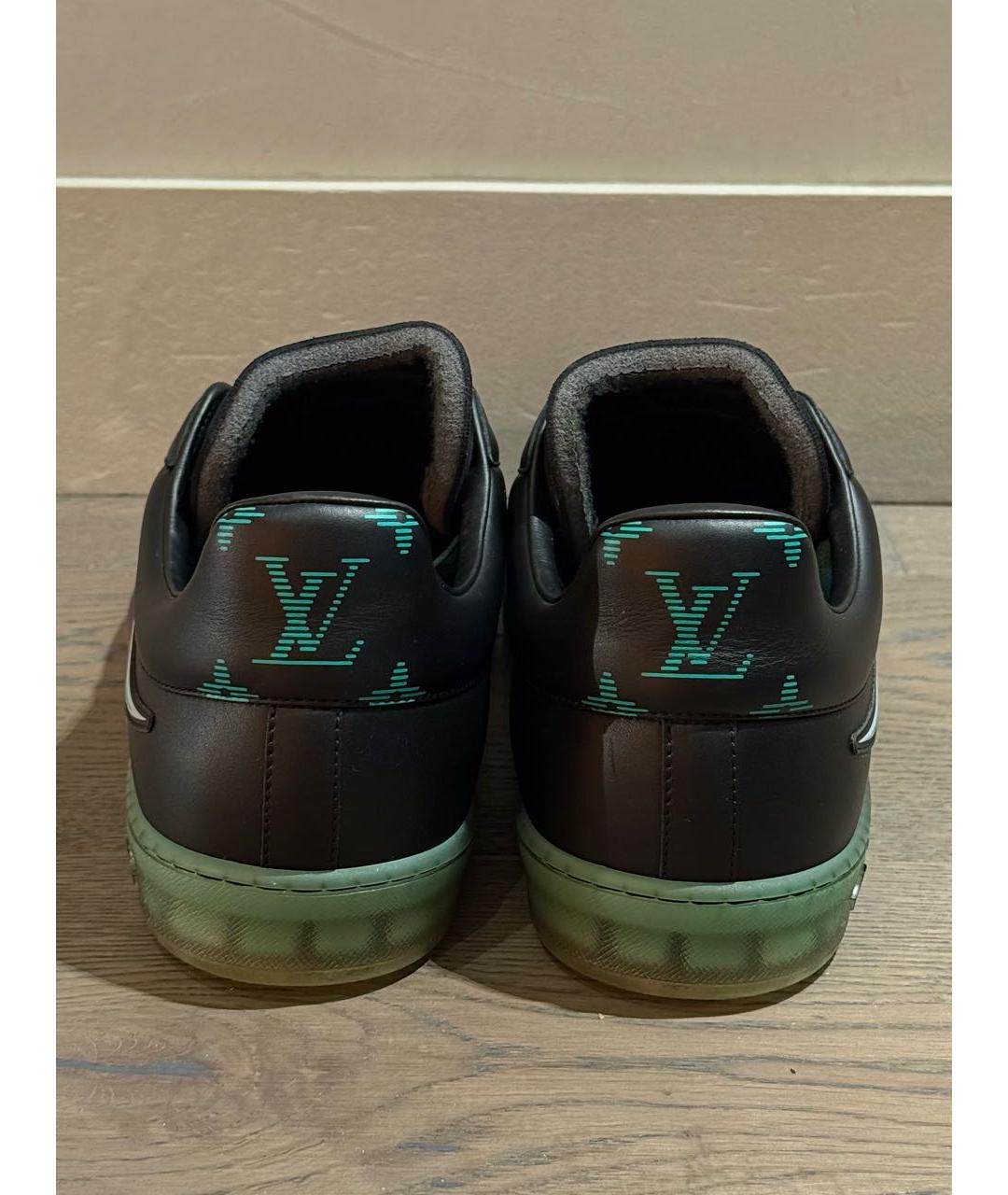 LOUIS VUITTON Черные кожаные низкие кроссовки / кеды, фото 4