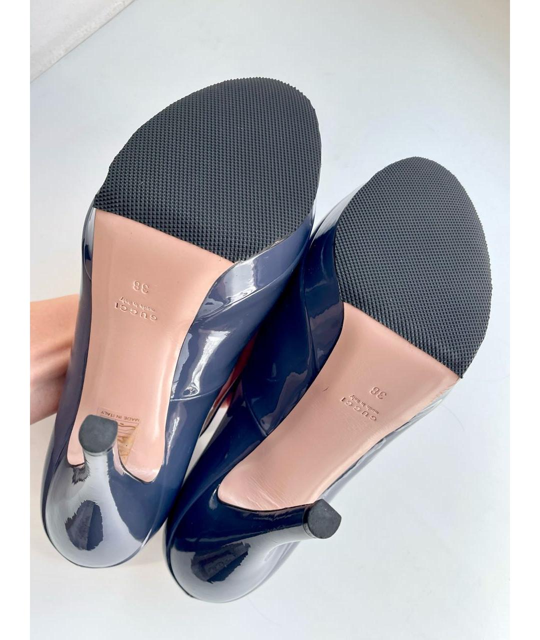 GUCCI Синие туфли из лакированной кожи, фото 6