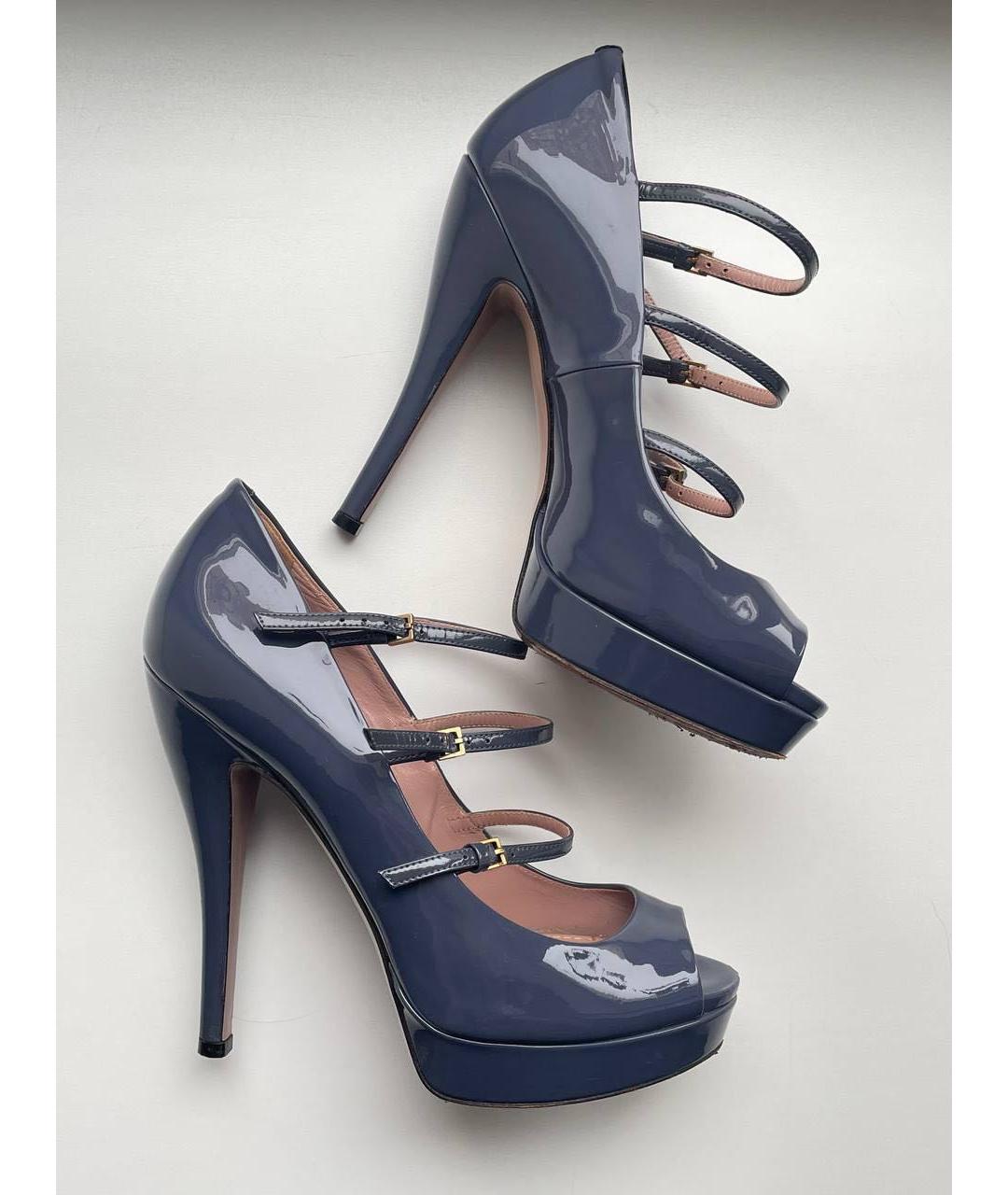 GUCCI Синие туфли из лакированной кожи, фото 7