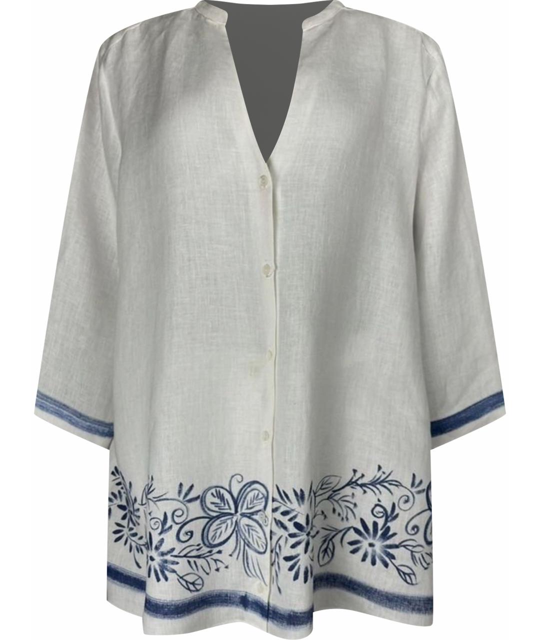 MAX MARA Белая льняная рубашка, фото 1