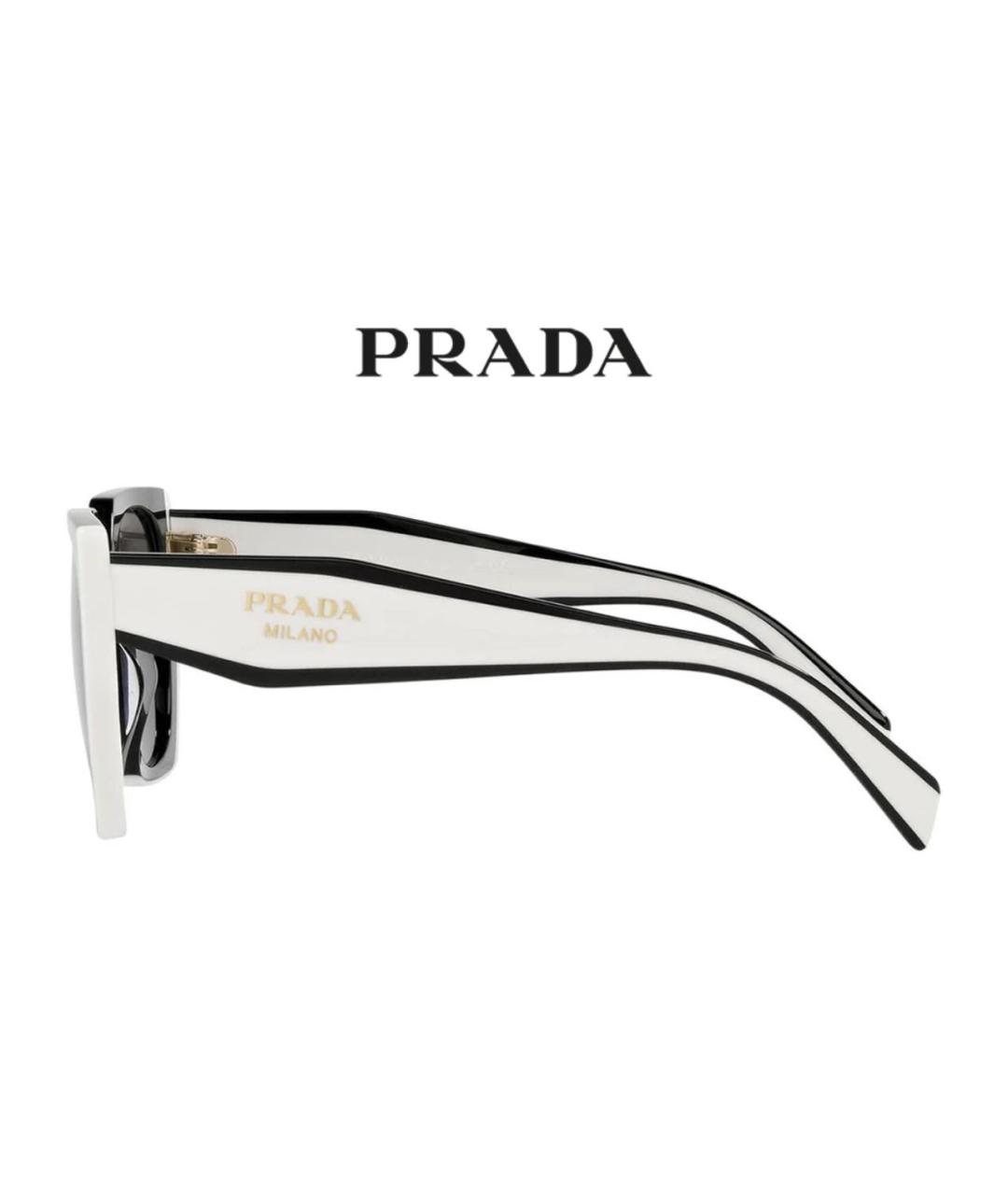 PRADA Белые пластиковые солнцезащитные очки, фото 3