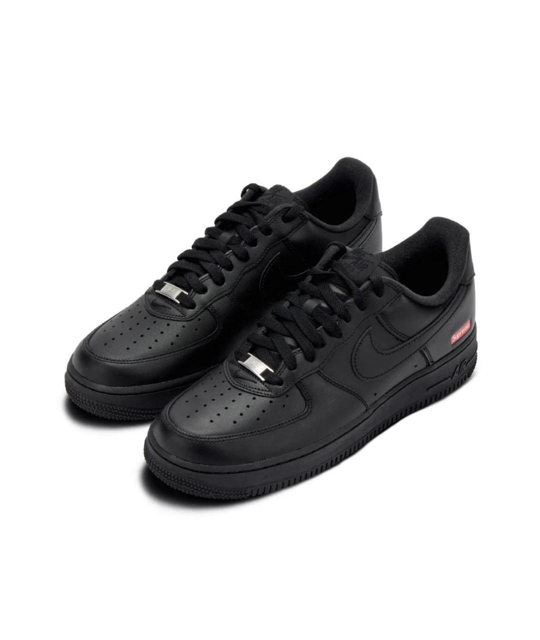 NIKE Черные кожаные низкие кроссовки / кеды, фото 5