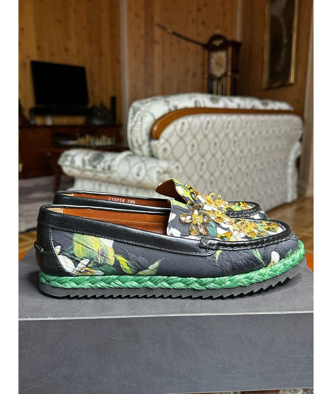 DOLCE&GABBANA Черные кожаные лоферы, фото 9