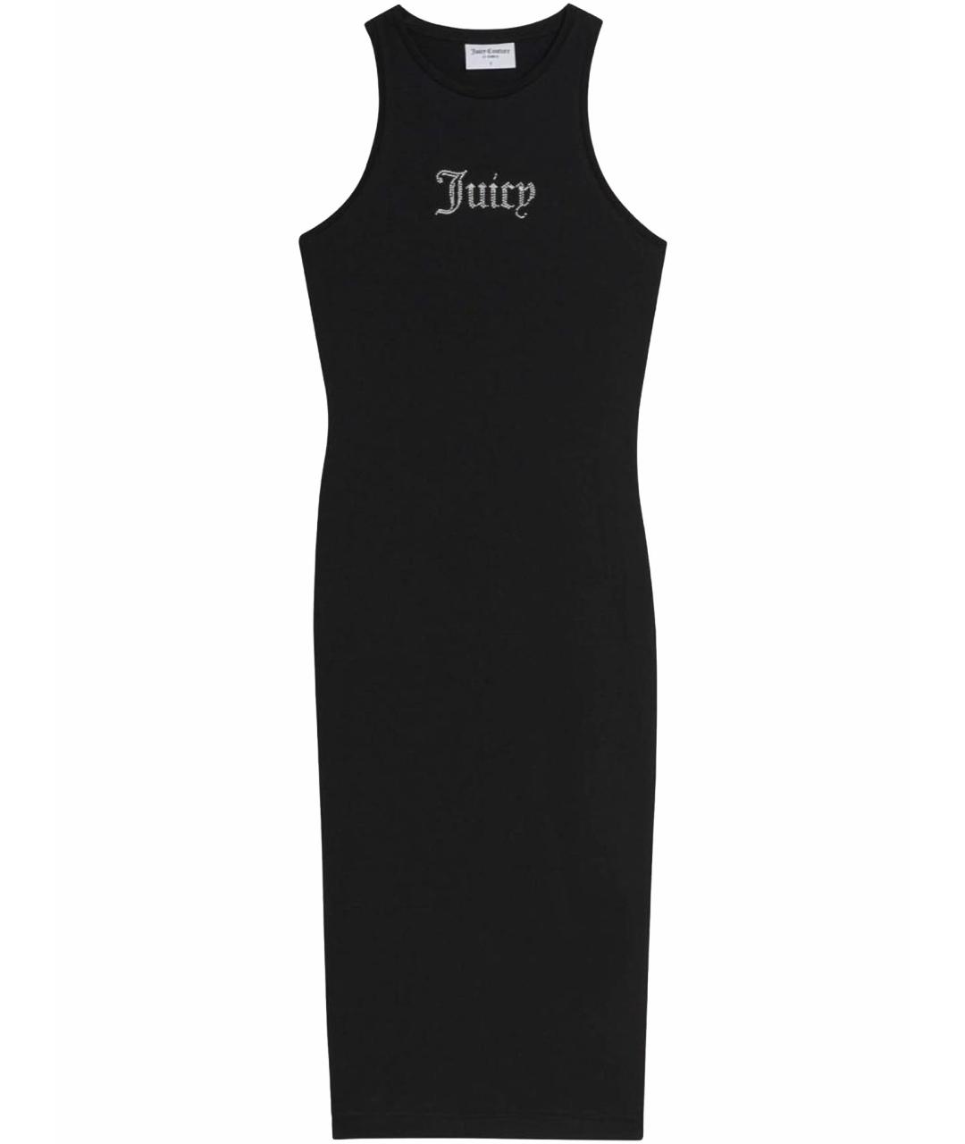 JUICY COUTURE Черное хлопко-эластановое повседневное платье, фото 1