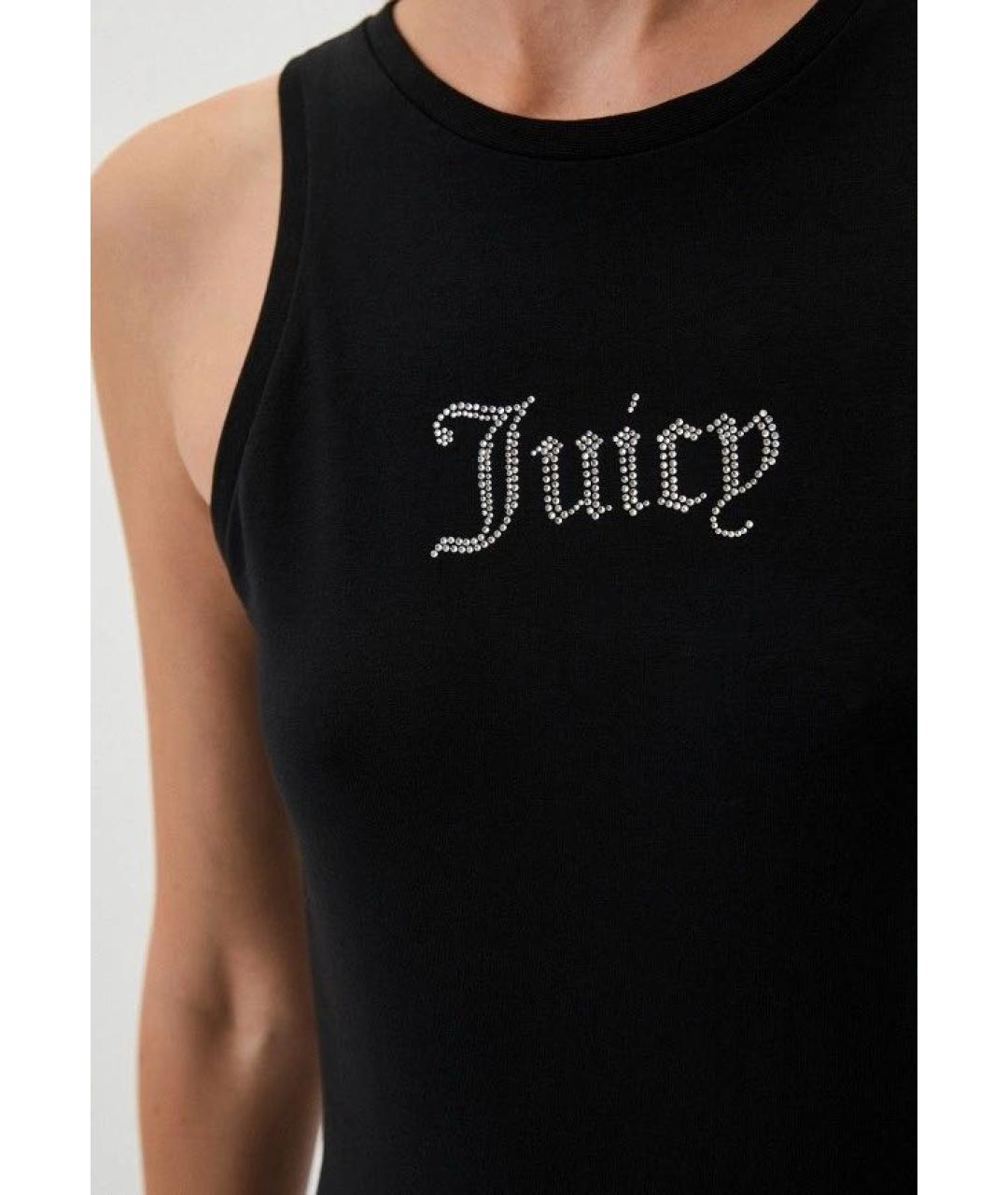 JUICY COUTURE Черное хлопко-эластановое повседневное платье, фото 6