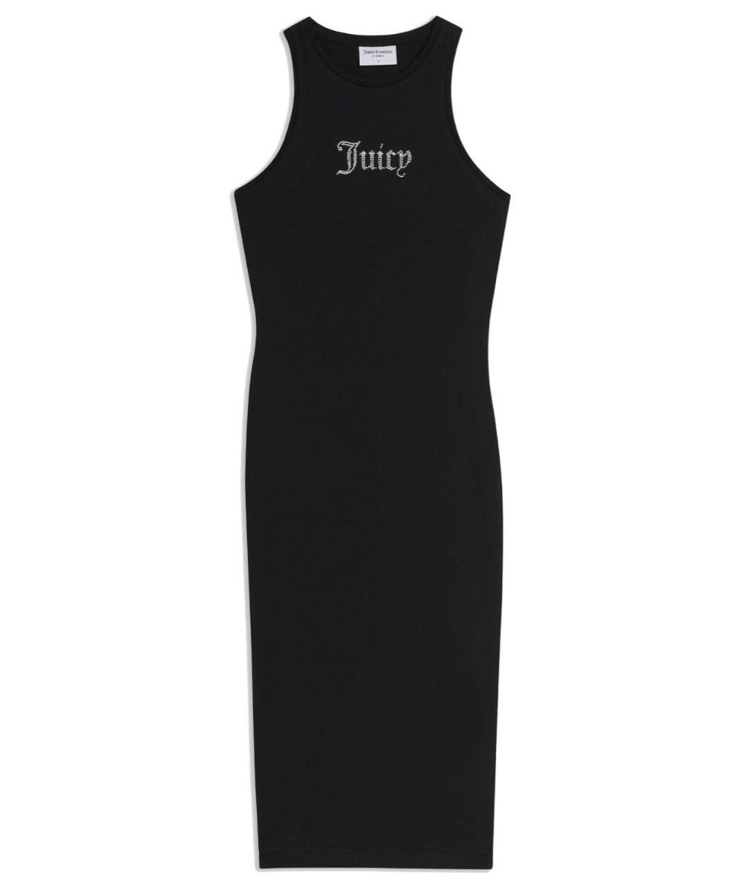 JUICY COUTURE Черное хлопко-эластановое повседневное платье, фото 7