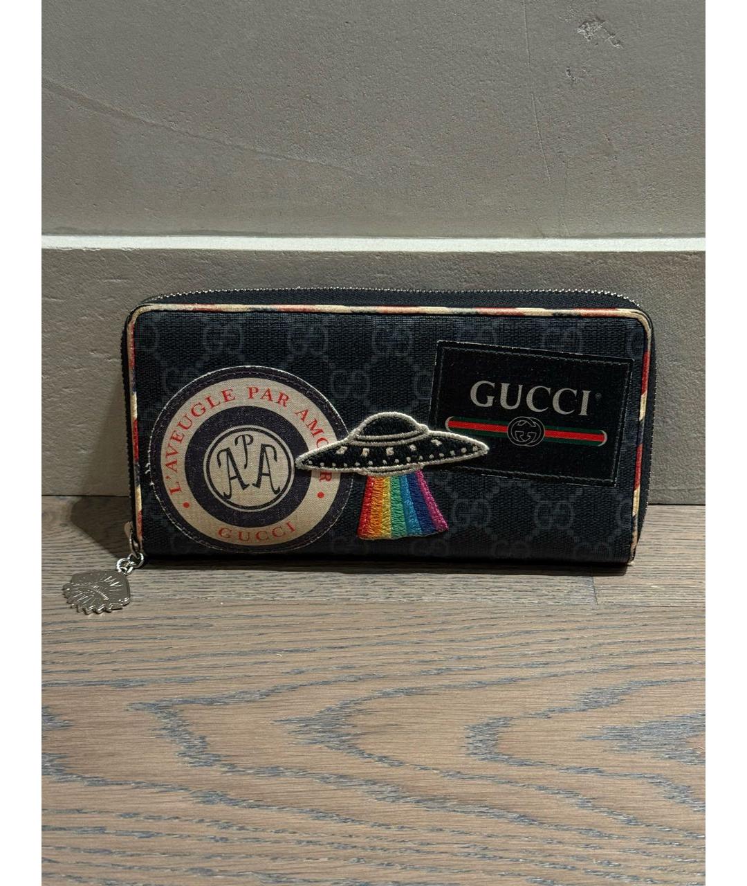 GUCCI Черный замшевый кошелек, фото 6