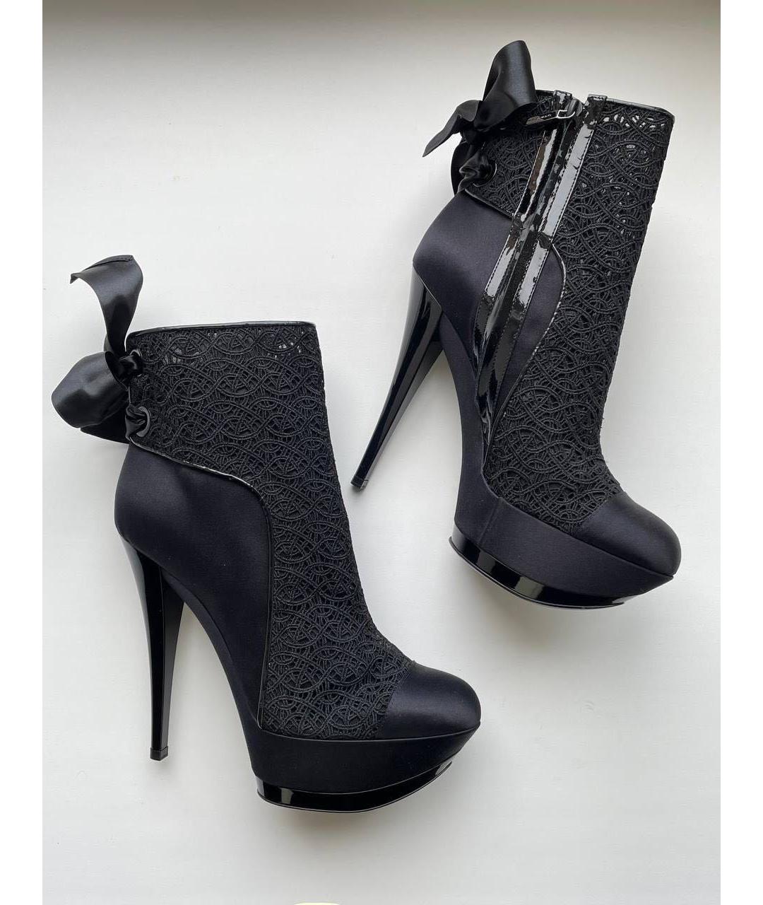 CASADEI Черные текстильные ботильоны, фото 9