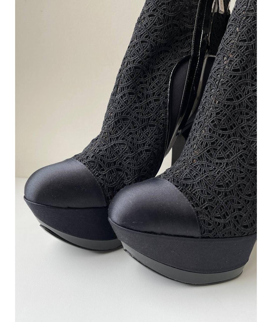 CASADEI Черные текстильные ботильоны, фото 6
