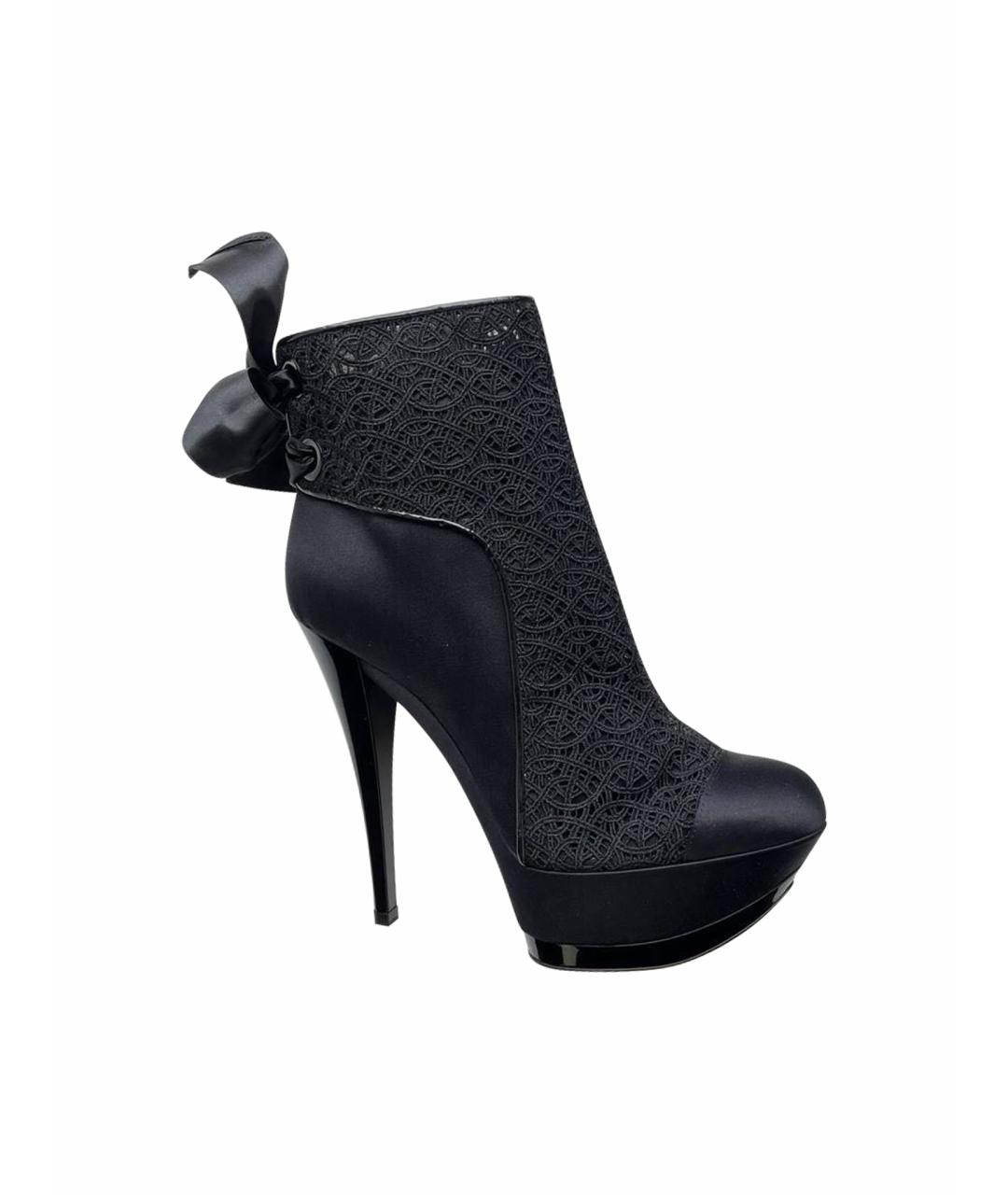 CASADEI Черные текстильные ботильоны, фото 1