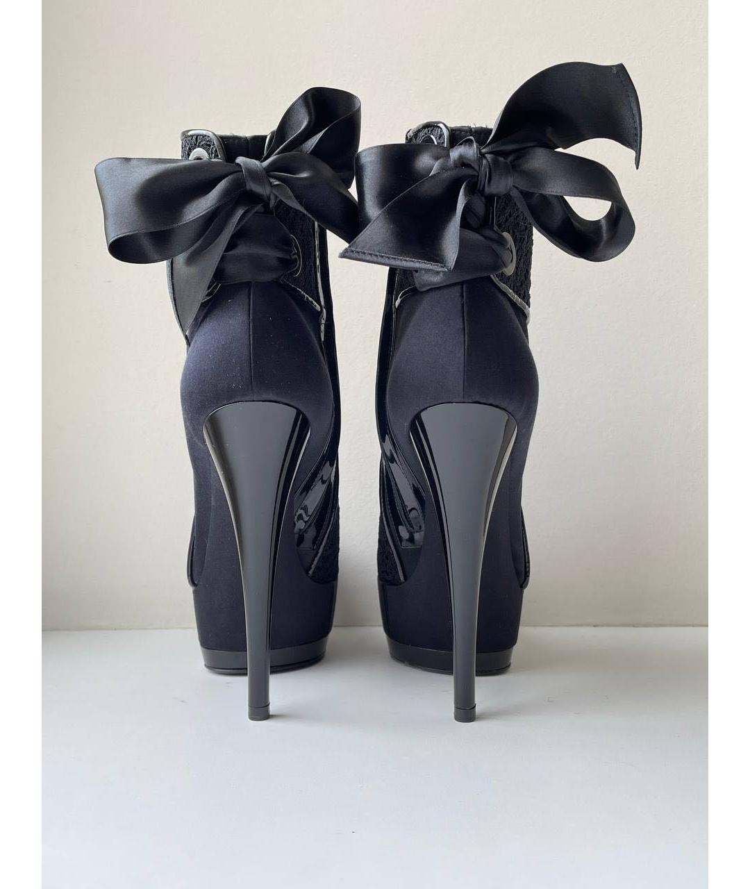 CASADEI Черные текстильные ботильоны, фото 7