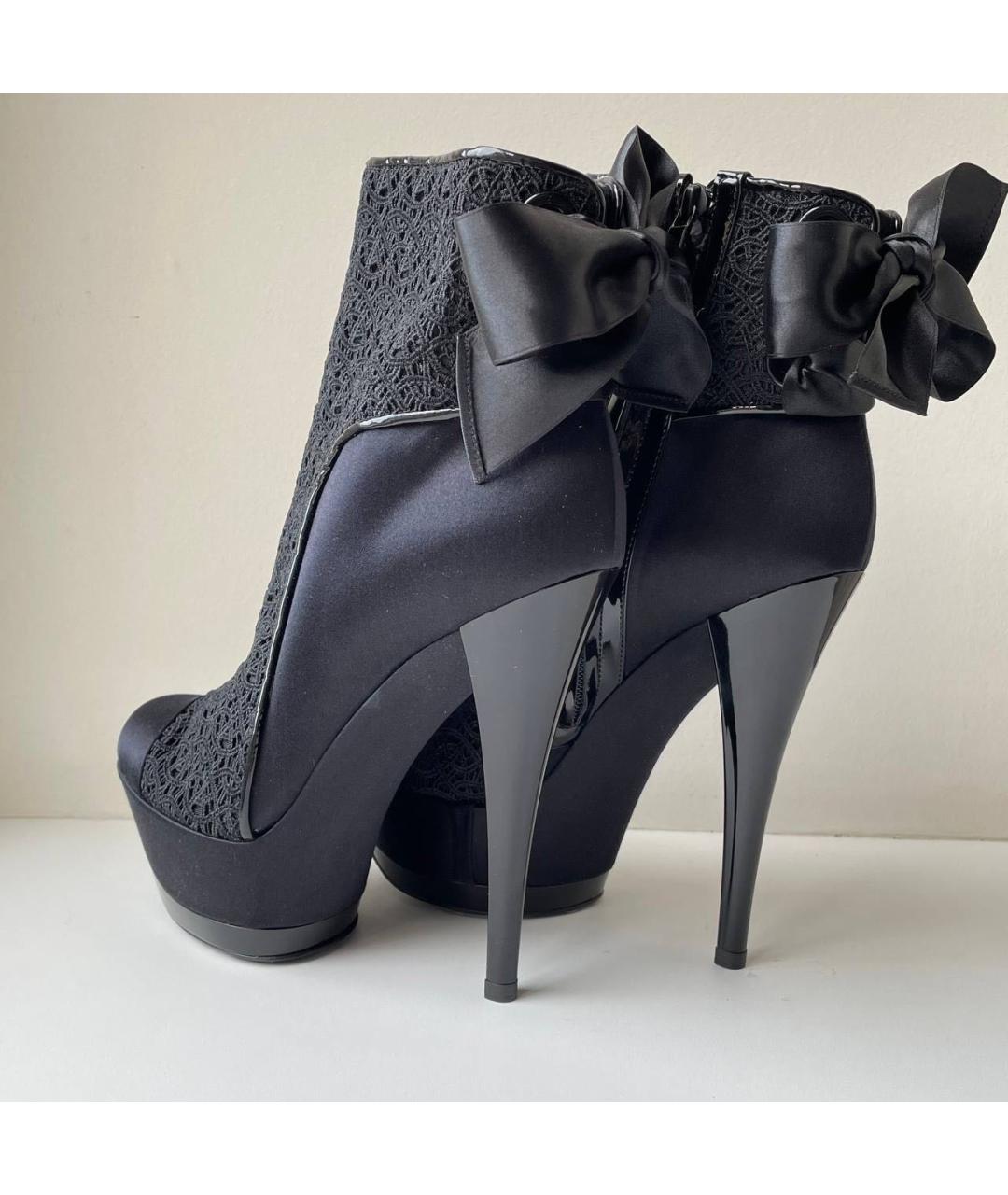 CASADEI Черные текстильные ботильоны, фото 4